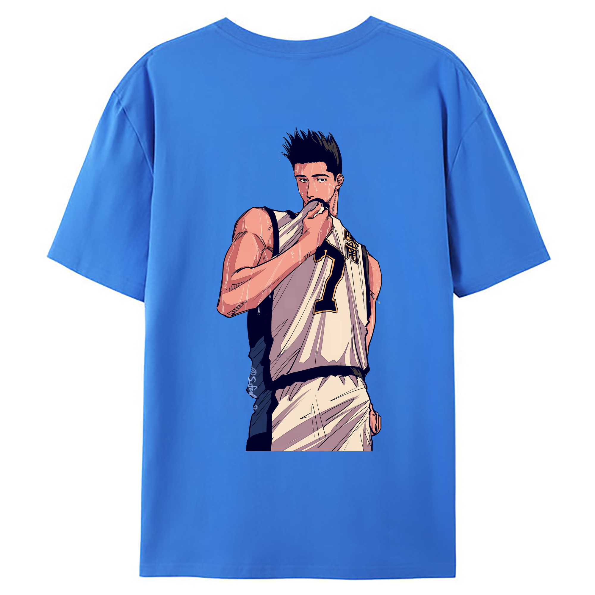 （画像用） SLAM DUNK／スラムダンク 綿100％ メンズ半袖Tシャツ（バックプリント） 通気性