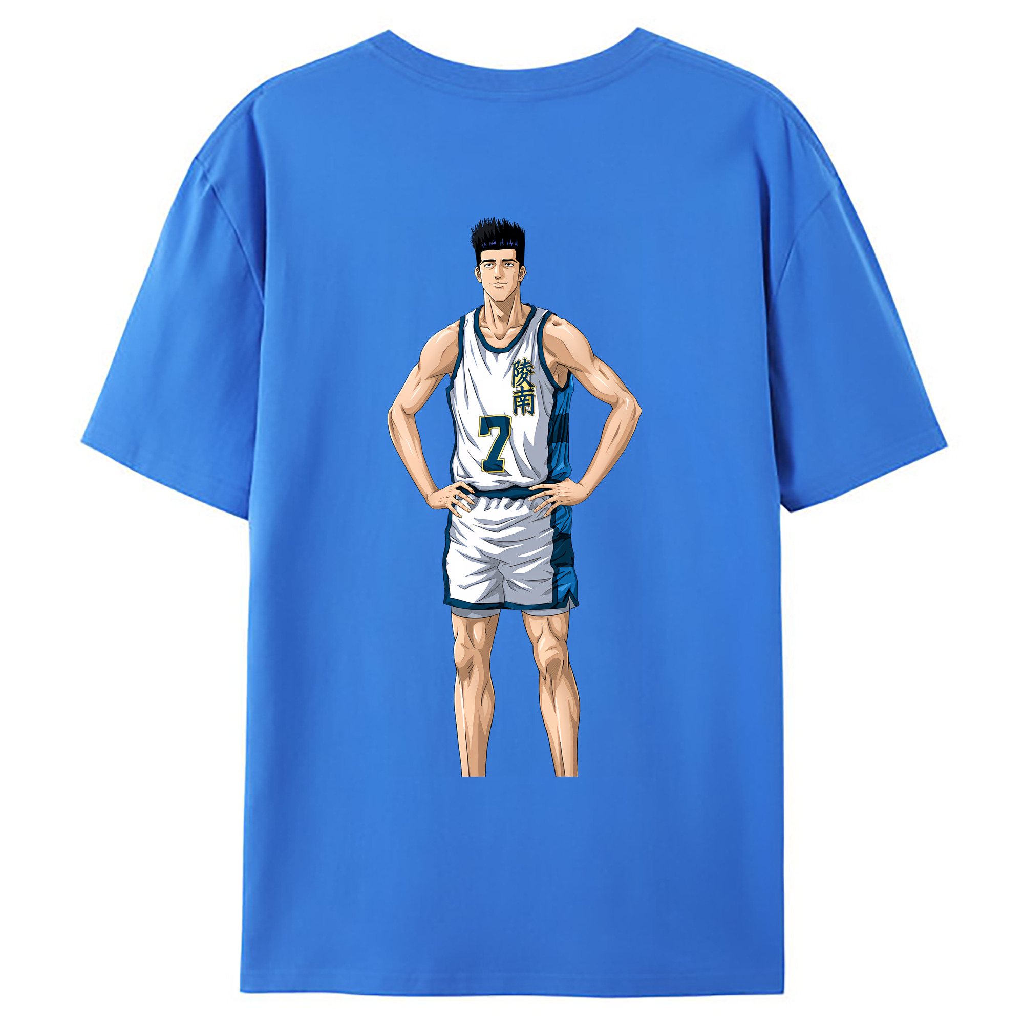 （画像用） SLAM DUNK／スラムダンク 綿100％ メンズ半袖Tシャツ（バックプリント） 通気性