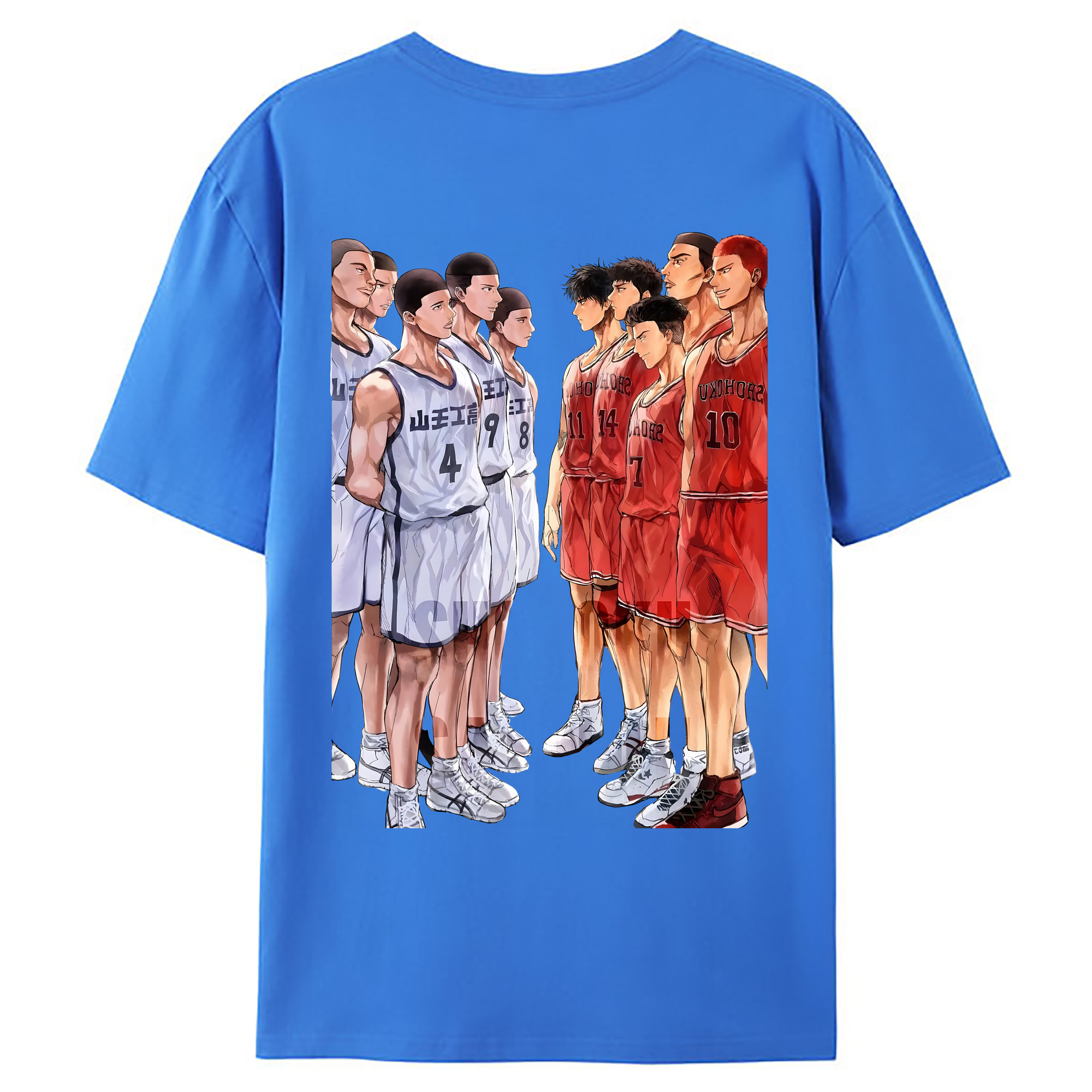 （画像用） SLAM DUNK／スラムダンク 綿100％ メンズ半袖Tシャツ（バックプリント） 通気性