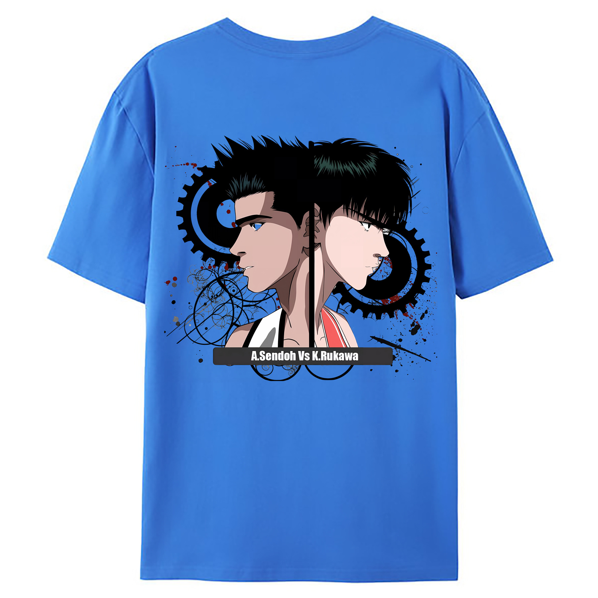 （画像用） SLAM DUNK／スラムダンク 綿100％ メンズ半袖Tシャツ（バックプリント） 通気性