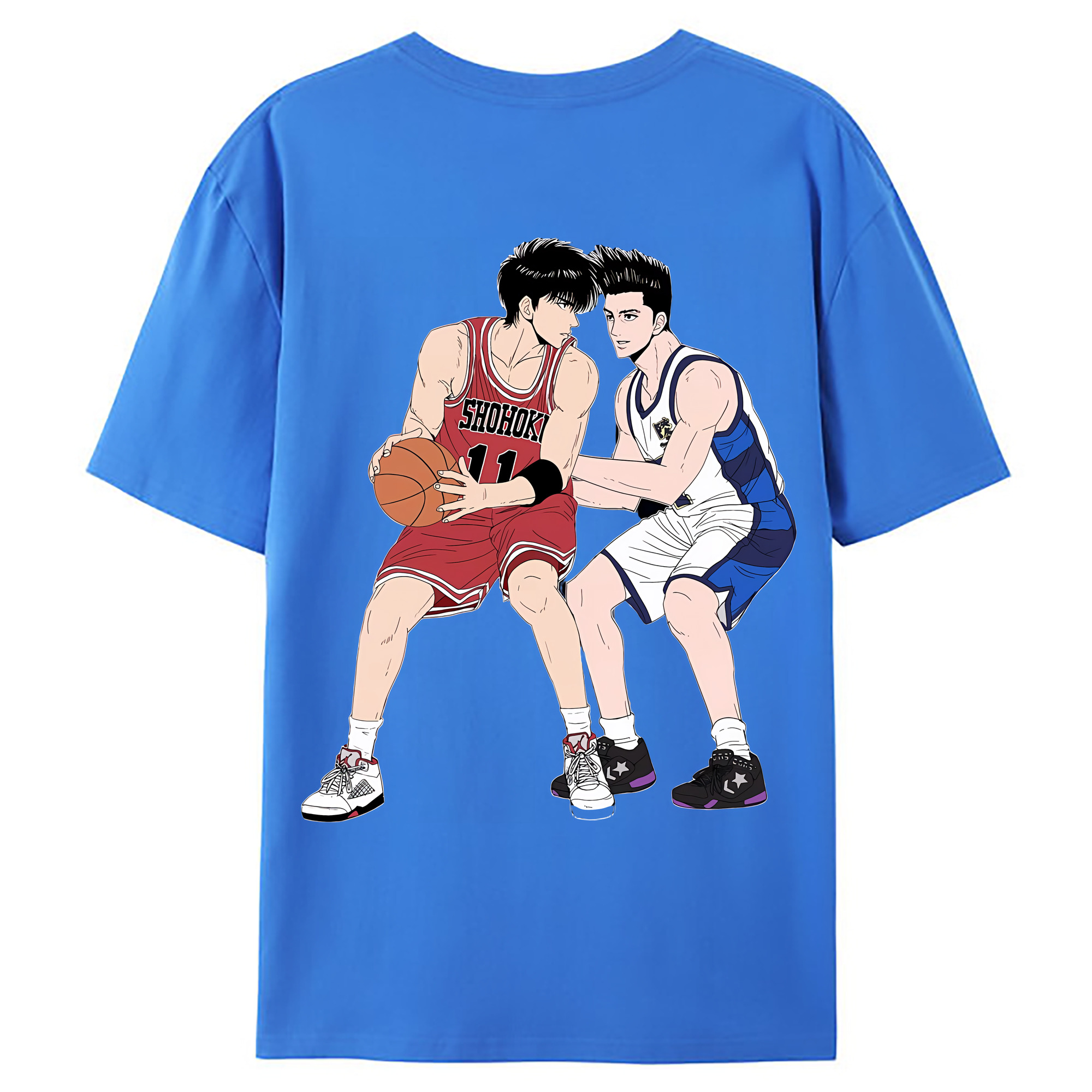 （画像用） SLAM DUNK／スラムダンク 綿100％ メンズ半袖Tシャツ（バックプリント） 通気性