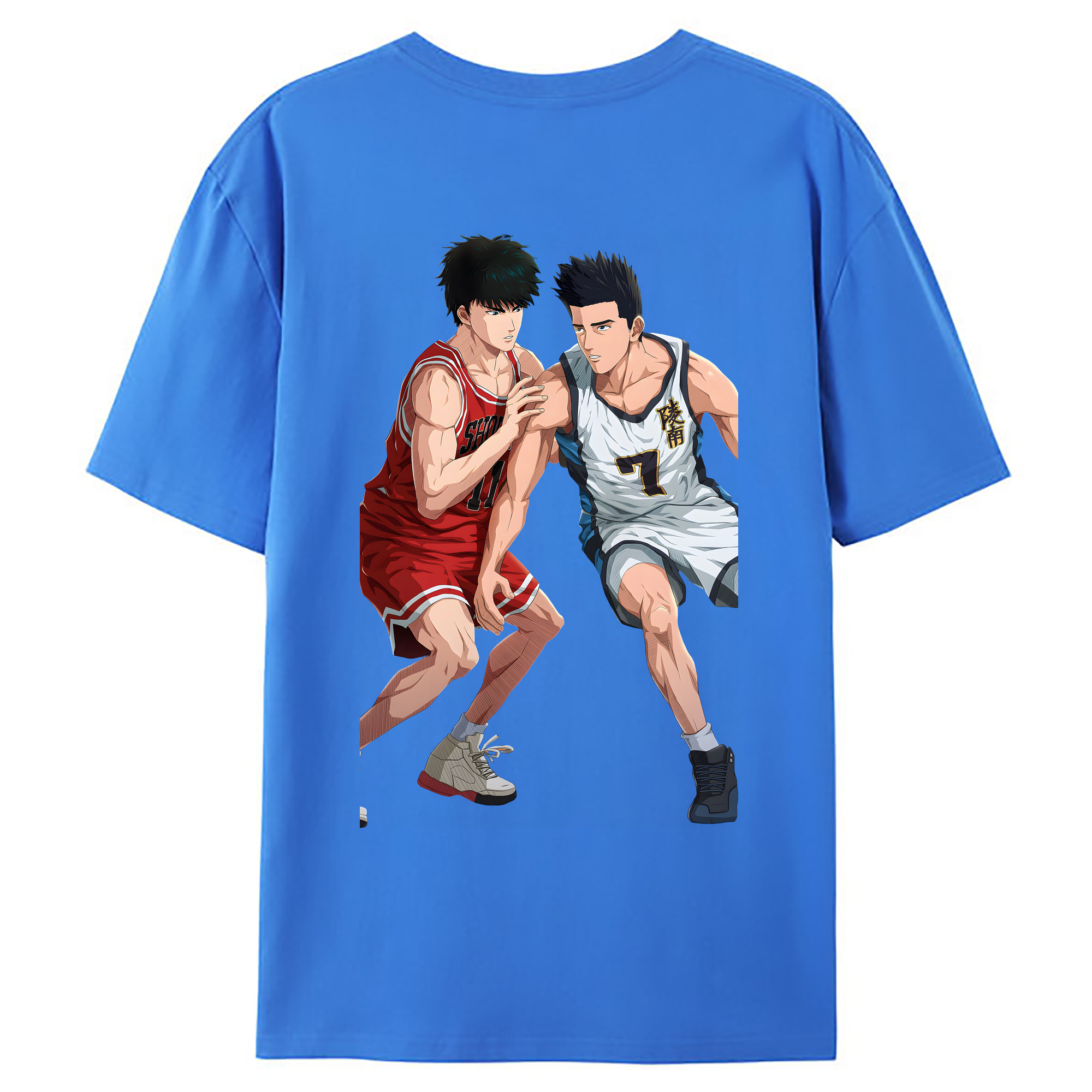 （画像用） SLAM DUNK／スラムダンク 綿100％ メンズ半袖Tシャツ（バックプリント） 通気性