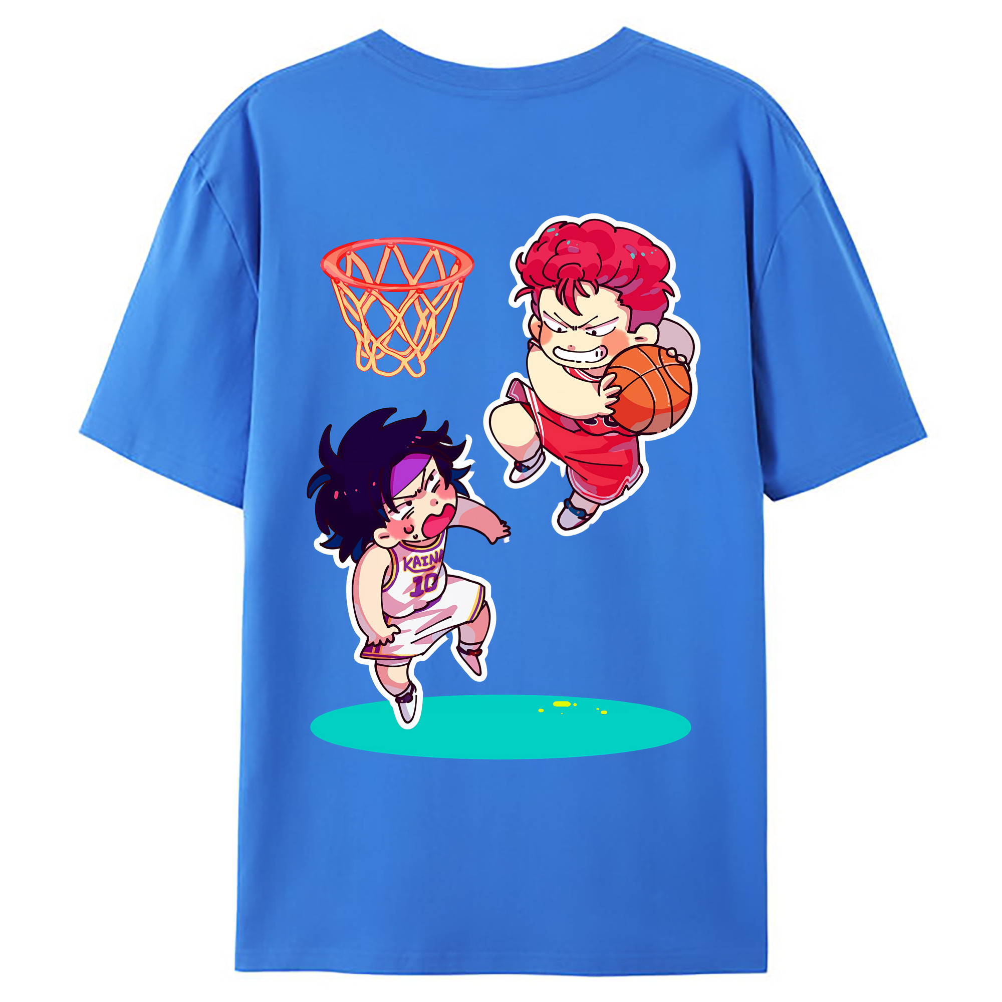 （画像用） SLAM DUNK／スラムダンク 綿100％ メンズ半袖Tシャツ（バックプリント） 通気性