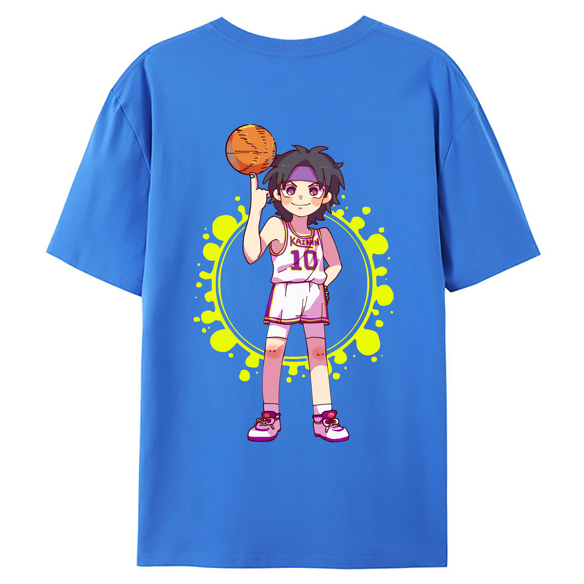 （画像用） SLAM DUNK／スラムダンク 綿100％ メンズ半袖Tシャツ（バックプリント） 通気性