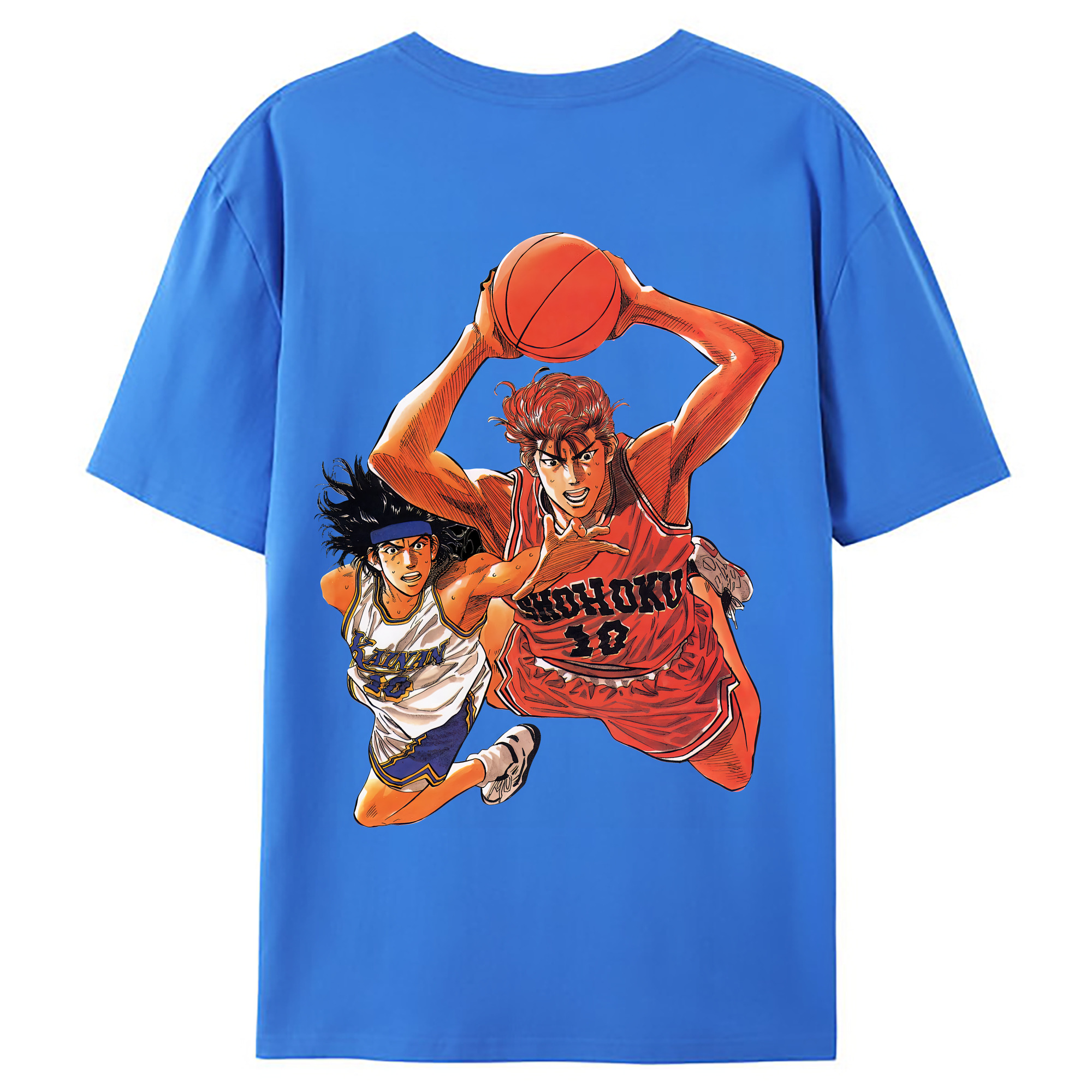 （画像用） SLAM DUNK／スラムダンク 綿100％ メンズ半袖Tシャツ（バックプリント） 通気性