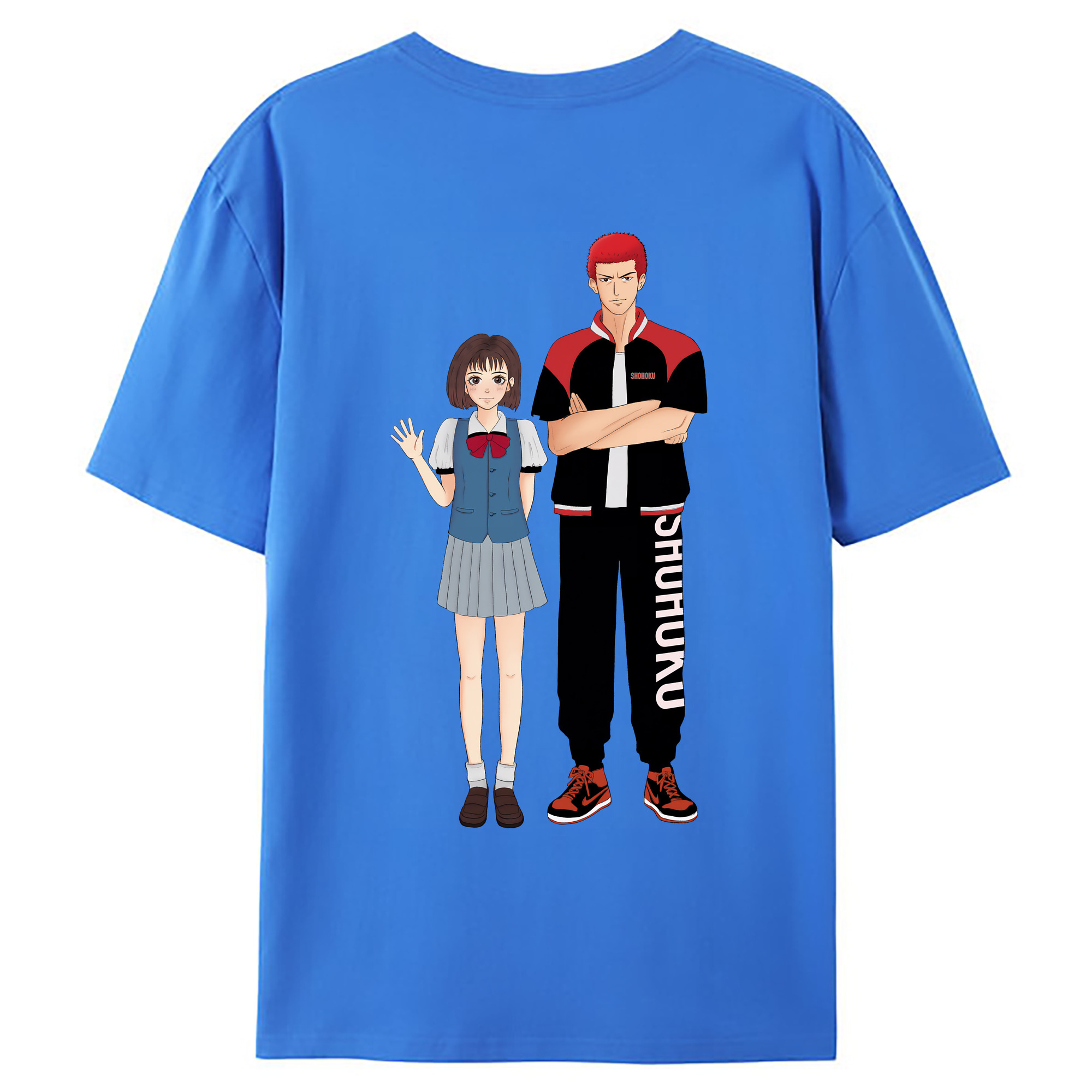 （画像用） SLAM DUNK／スラムダンク 綿100％ メンズ半袖Tシャツ（バックプリント） 通気性