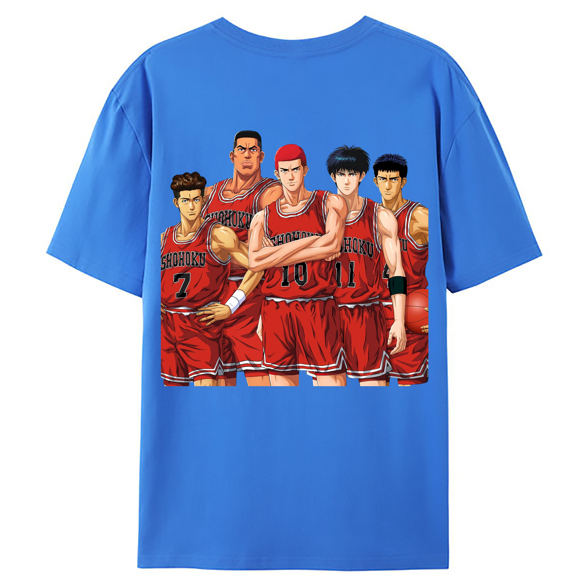（画像用） SLAM DUNK／スラムダンク 綿100％ メンズ半袖Tシャツ（バックプリント） 通気性