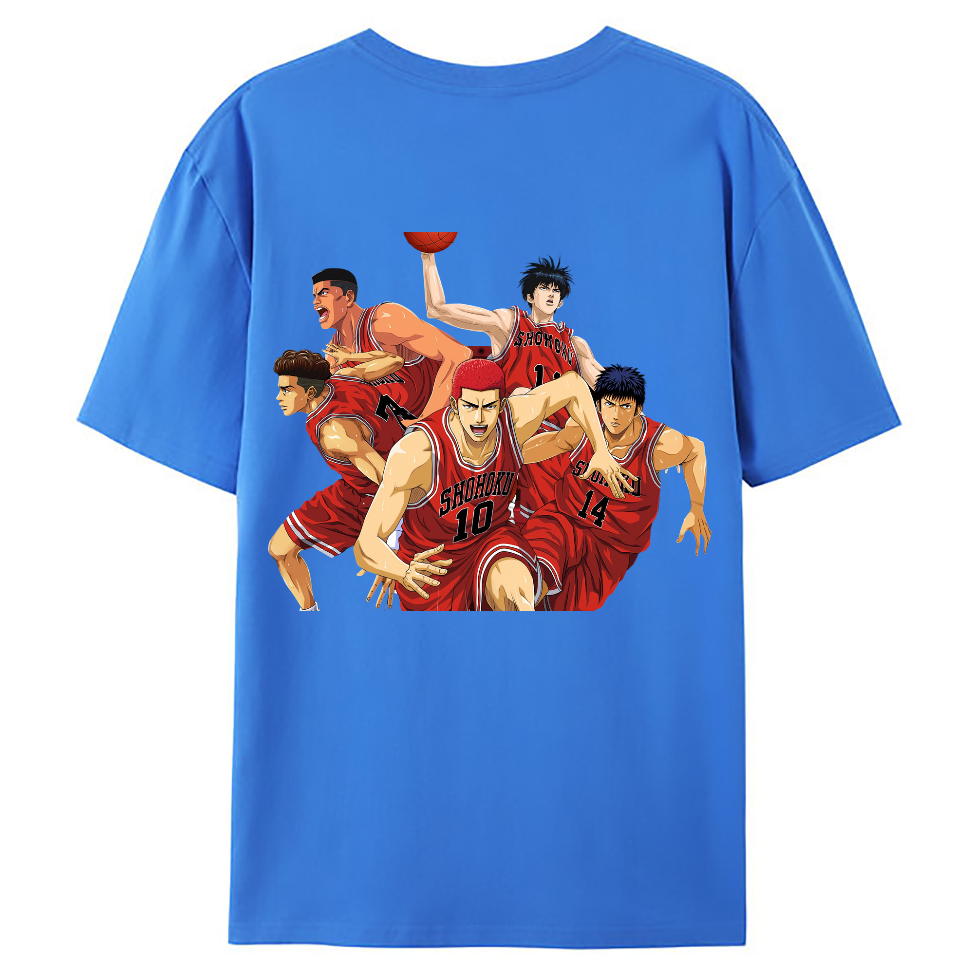 （画像用） SLAM DUNK／スラムダンク 綿100％ メンズ半袖Tシャツ（バックプリント） 通気性