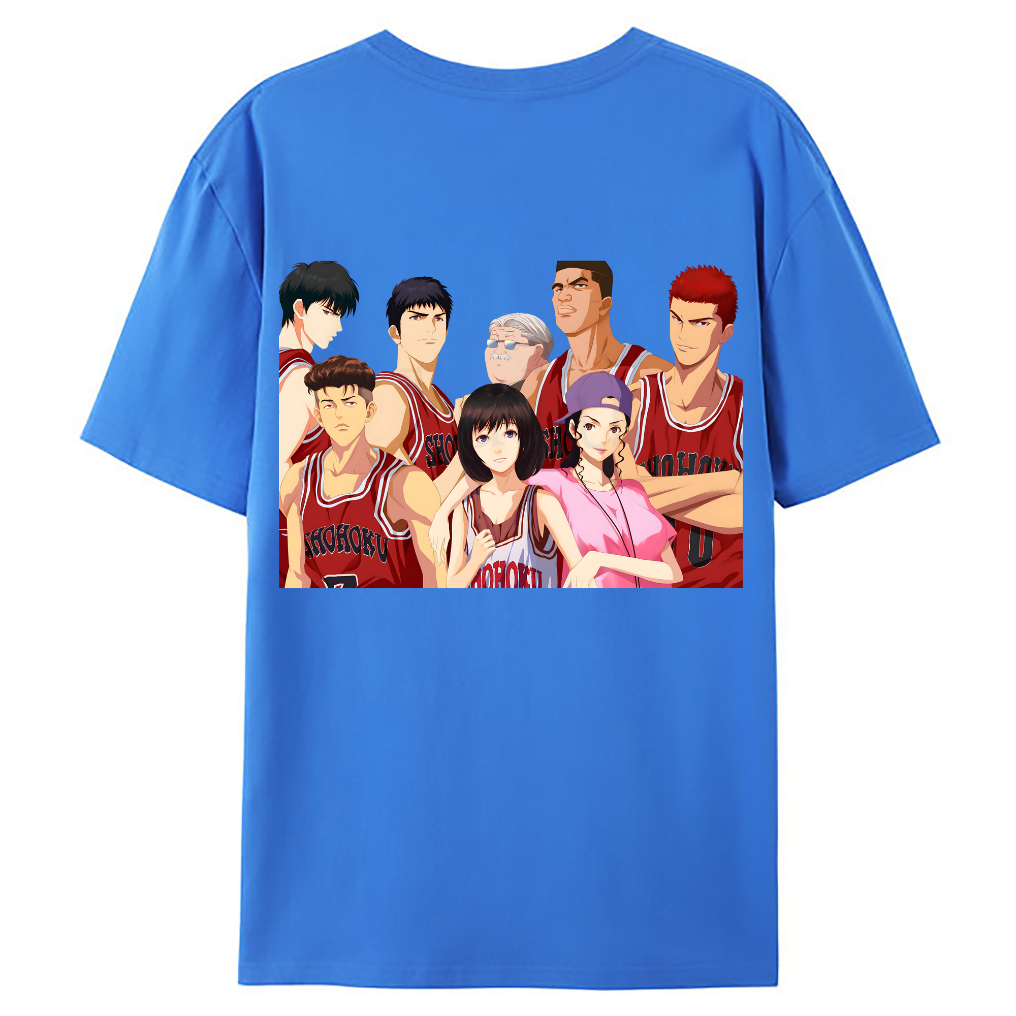 （画像用） SLAM DUNK／スラムダンク 綿100％ メンズ半袖Tシャツ（バックプリント） 通気性