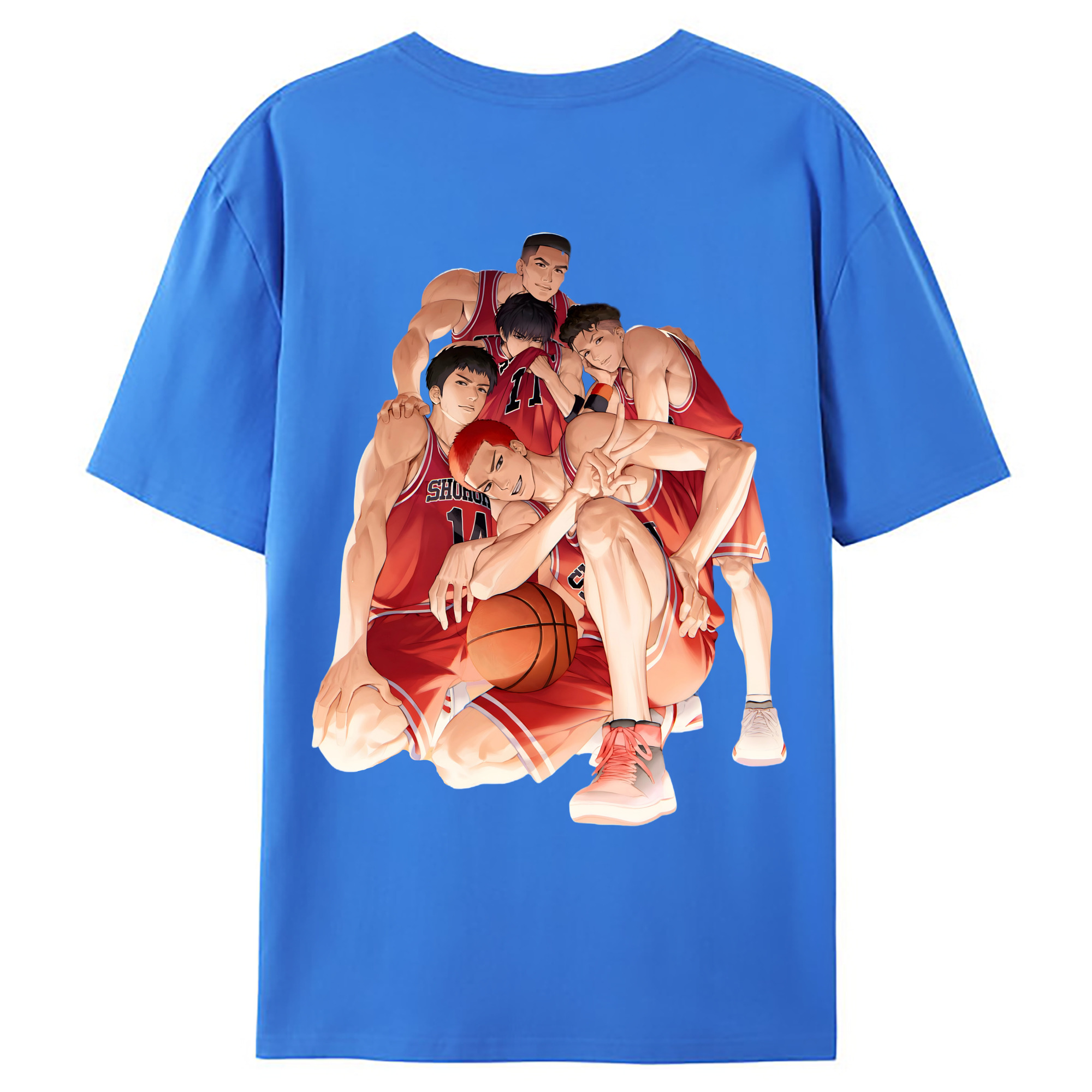 （画像用） SLAM DUNK／スラムダンク 綿100％ メンズ半袖Tシャツ（バックプリント） 通気性
