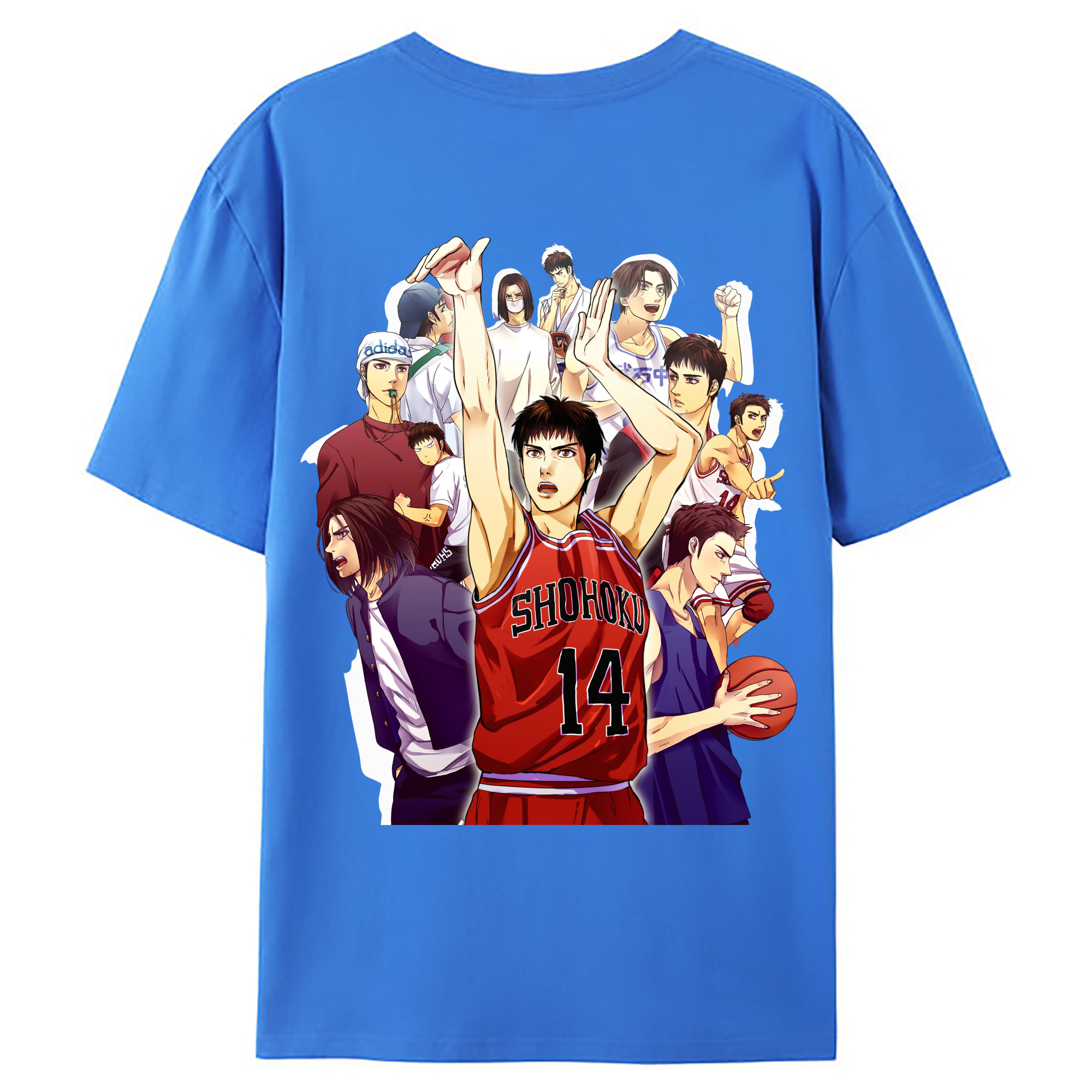 （画像用） SLAM DUNK／スラムダンク 綿100％ メンズ半袖Tシャツ（バックプリント） 通気性