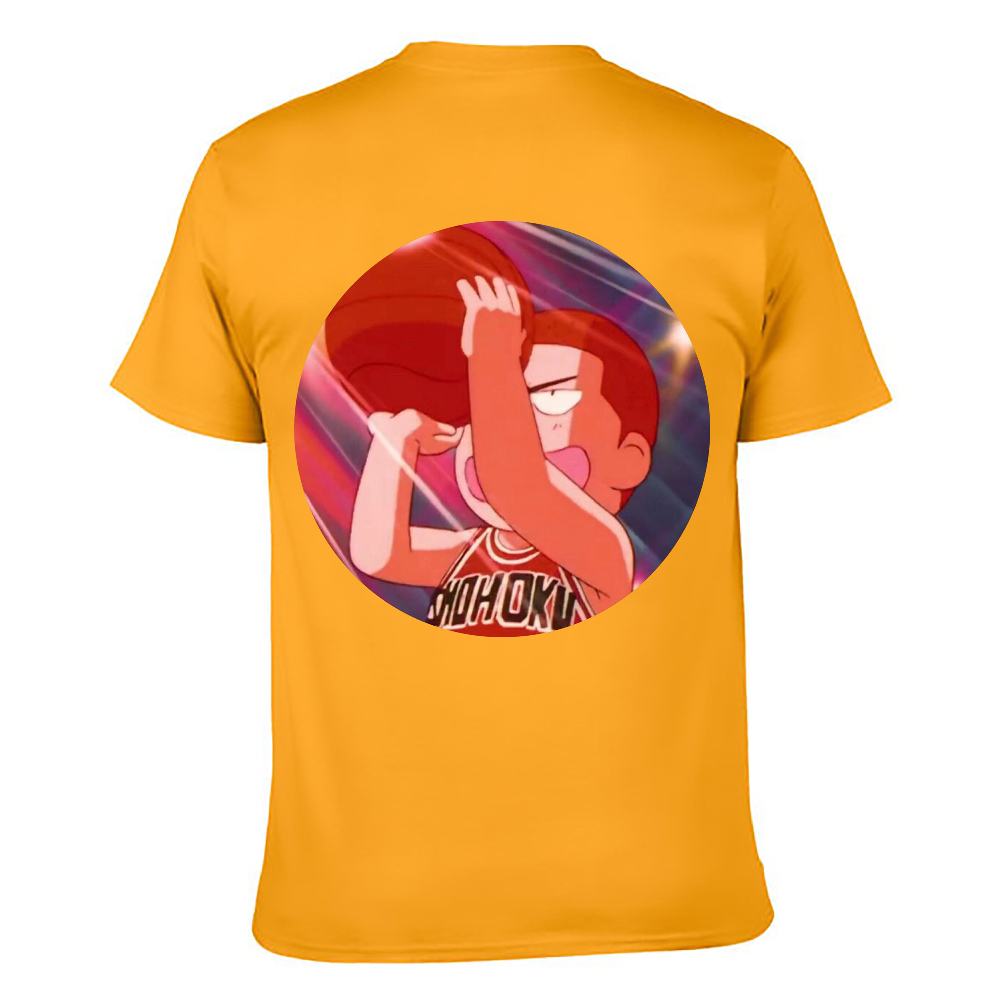 （画像用） SLAM DUNK／スラムダンク 綿100％ メンズ半袖Tシャツ（バックプリント） 通気性