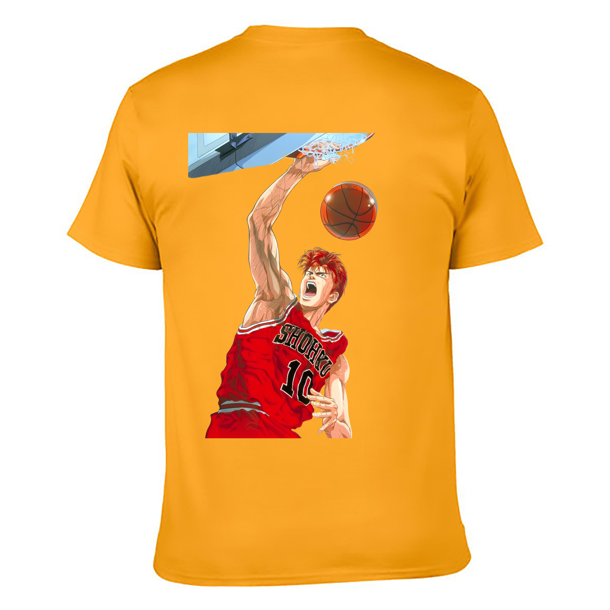 （画像用） SLAM DUNK／スラムダンク 綿100％ メンズ半袖Tシャツ（バックプリント） 通気性