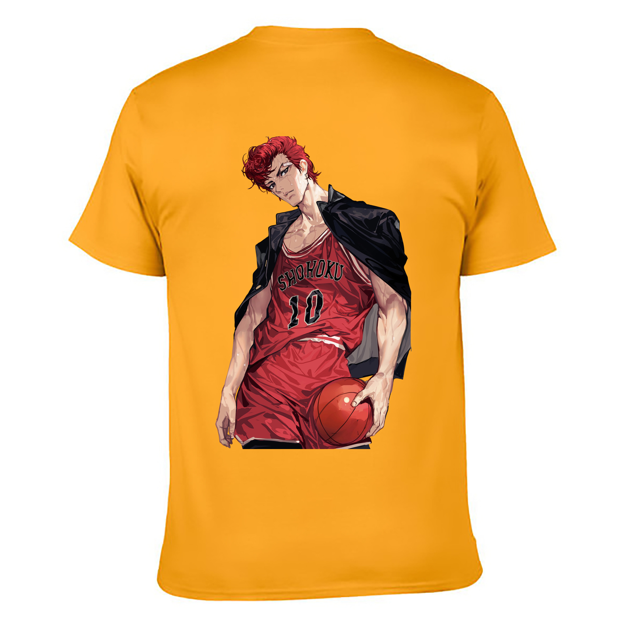 （画像用） SLAM DUNK／スラムダンク 綿100％ メンズ半袖Tシャツ（バックプリント） 通気性