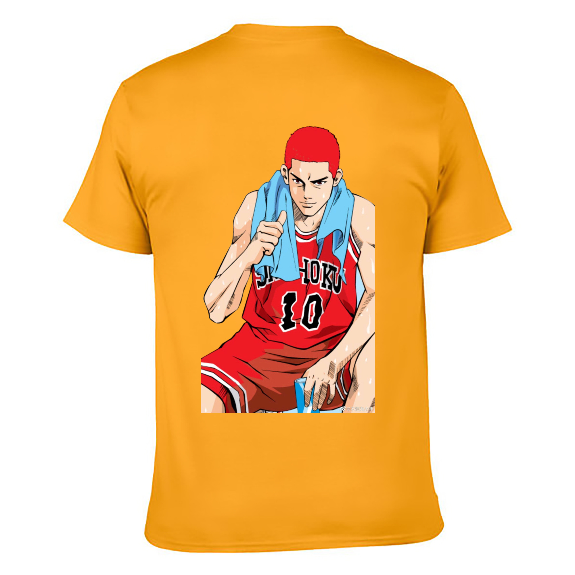（画像用） SLAM DUNK／スラムダンク 綿100％ メンズ半袖Tシャツ（バックプリント） 通気性