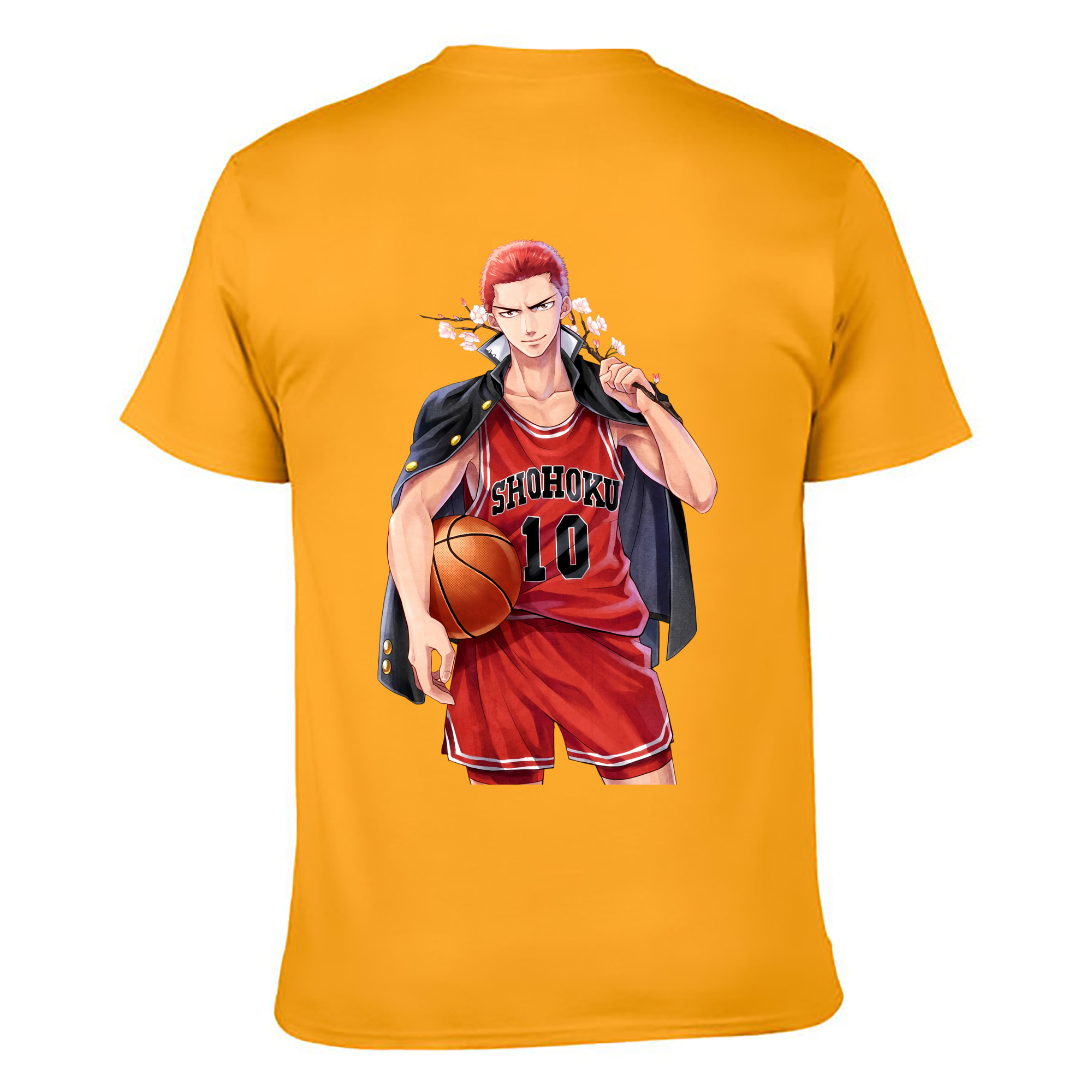 （画像用） SLAM DUNK／スラムダンク 綿100％ メンズ半袖Tシャツ（バックプリント） 通気性