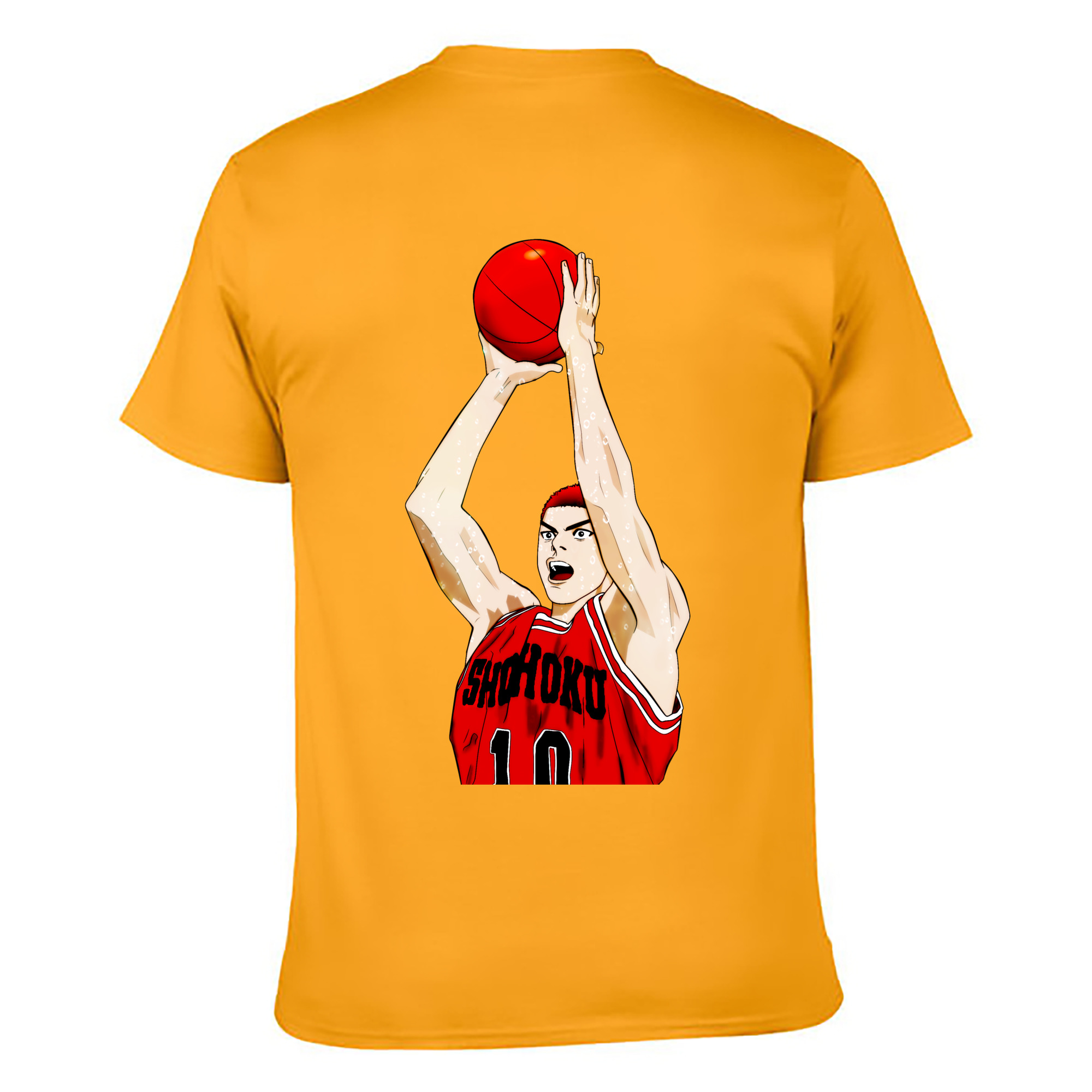 （画像用） SLAM DUNK／スラムダンク 綿100％ メンズ半袖Tシャツ（バックプリント） 通気性