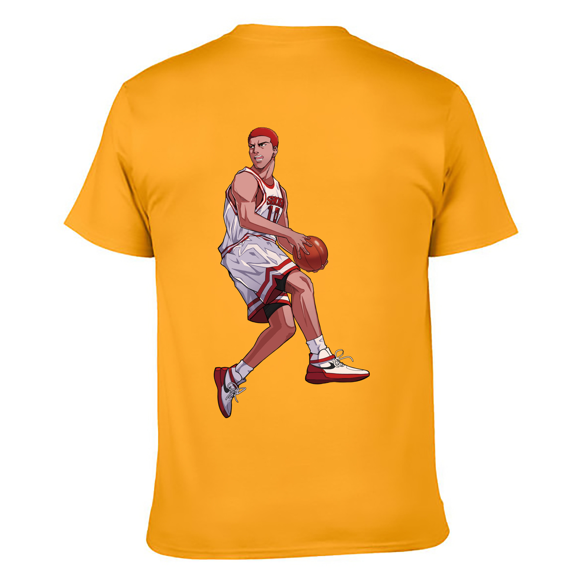（画像用） SLAM DUNK／スラムダンク 綿100％ メンズ半袖Tシャツ（バックプリント） 通気性