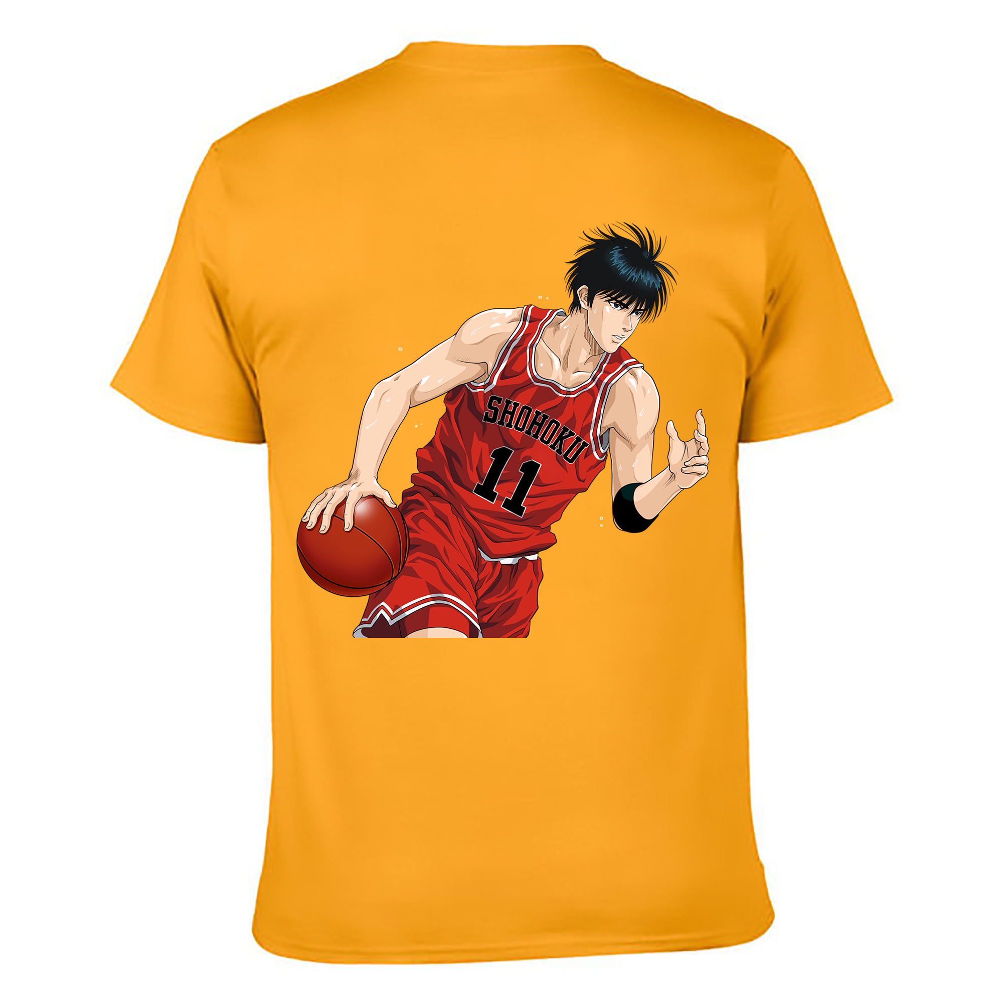 （画像用） SLAM DUNK／スラムダンク 綿100％ メンズ半袖Tシャツ（バックプリント） 通気性