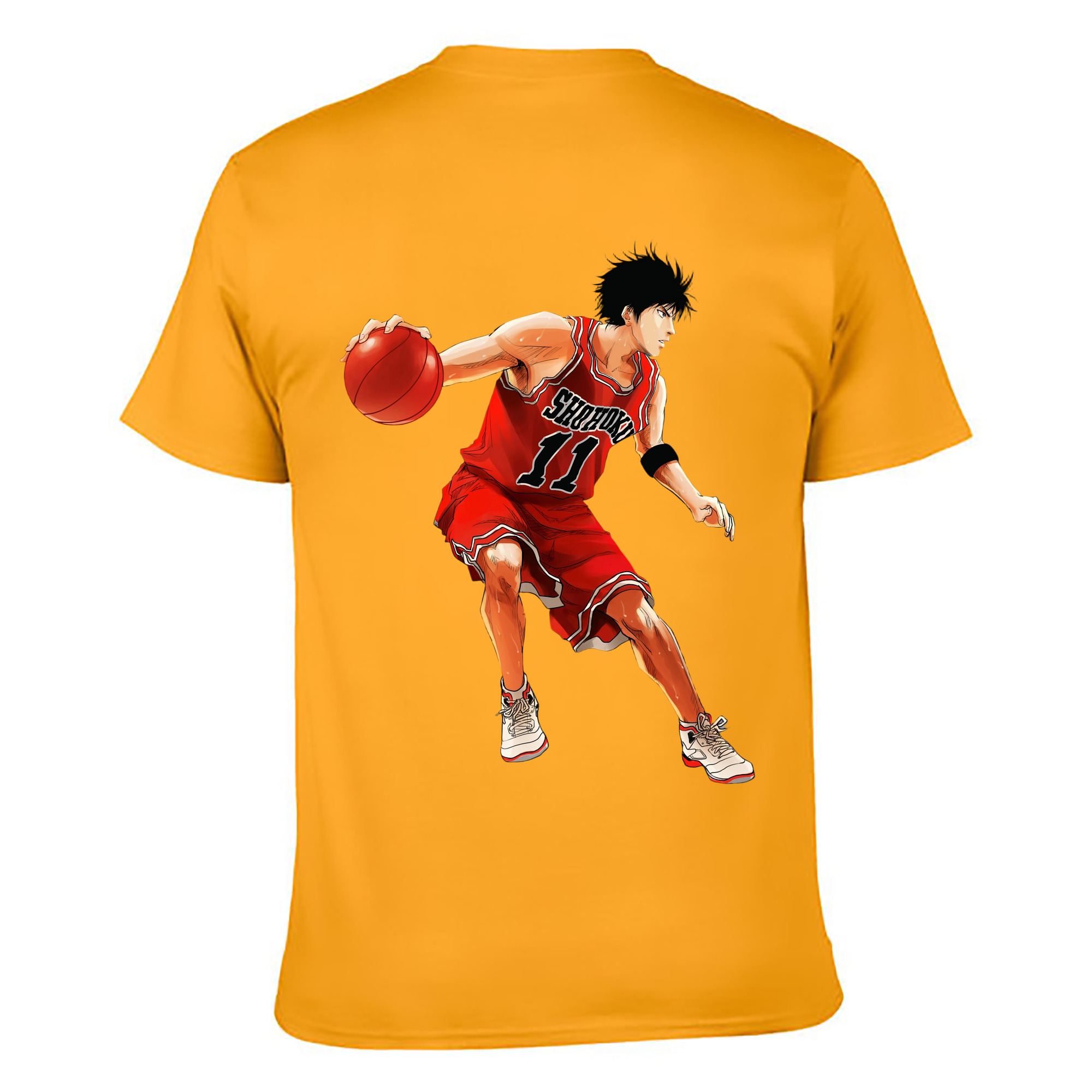 （画像用） SLAM DUNK／スラムダンク 綿100％ メンズ半袖Tシャツ（バックプリント） 通気性