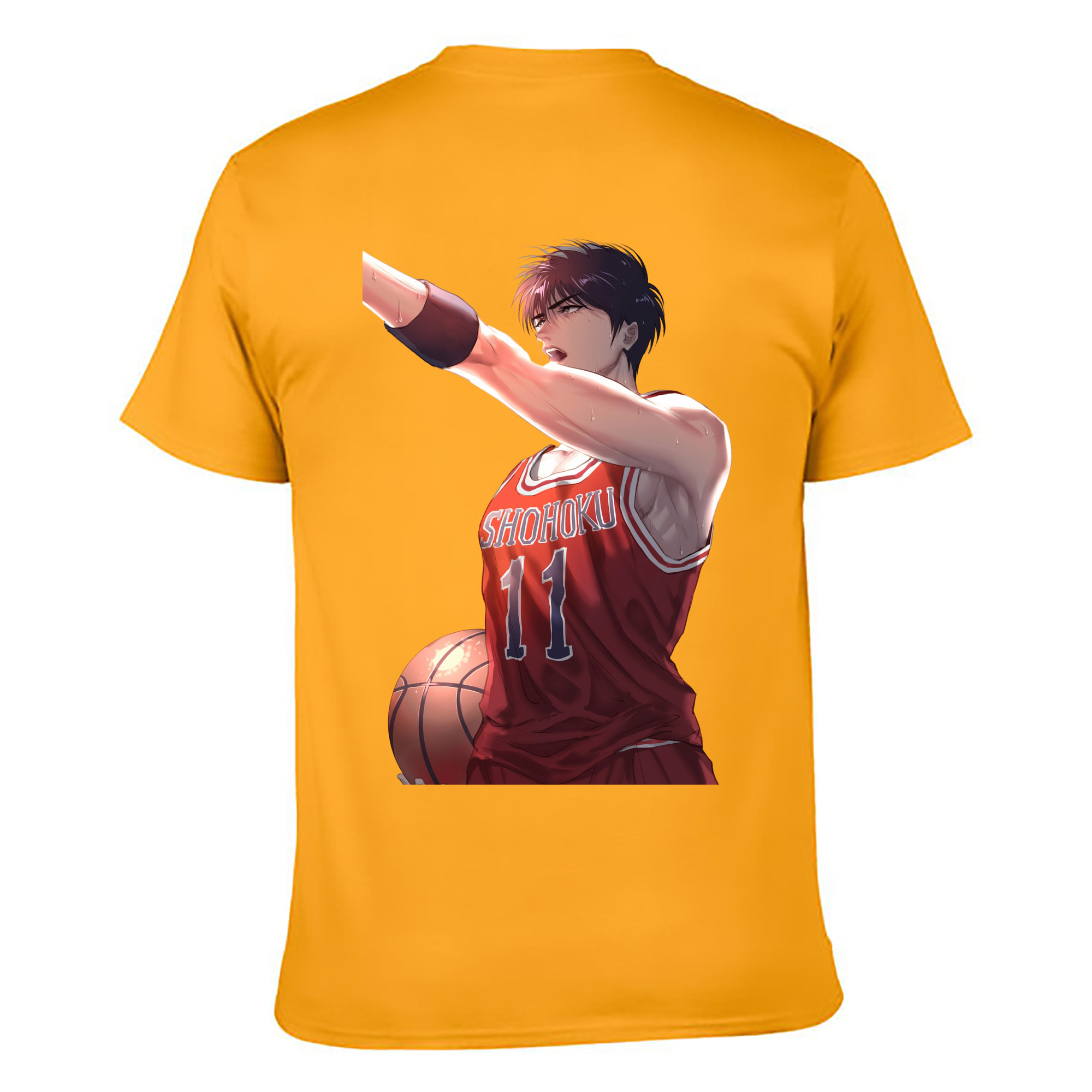 （画像用） SLAM DUNK／スラムダンク 綿100％ メンズ半袖Tシャツ（バックプリント） 通気性