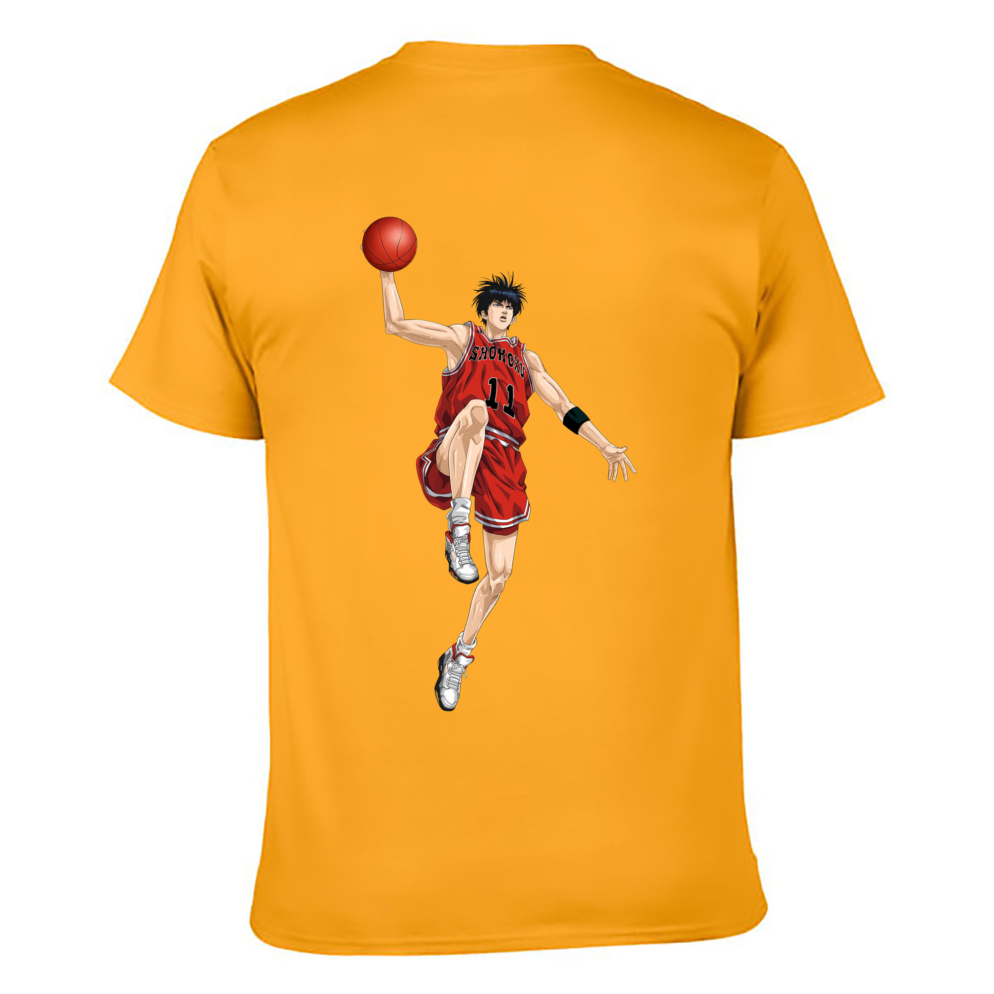 （画像用） SLAM DUNK／スラムダンク 綿100％ メンズ半袖Tシャツ（バックプリント） 通気性