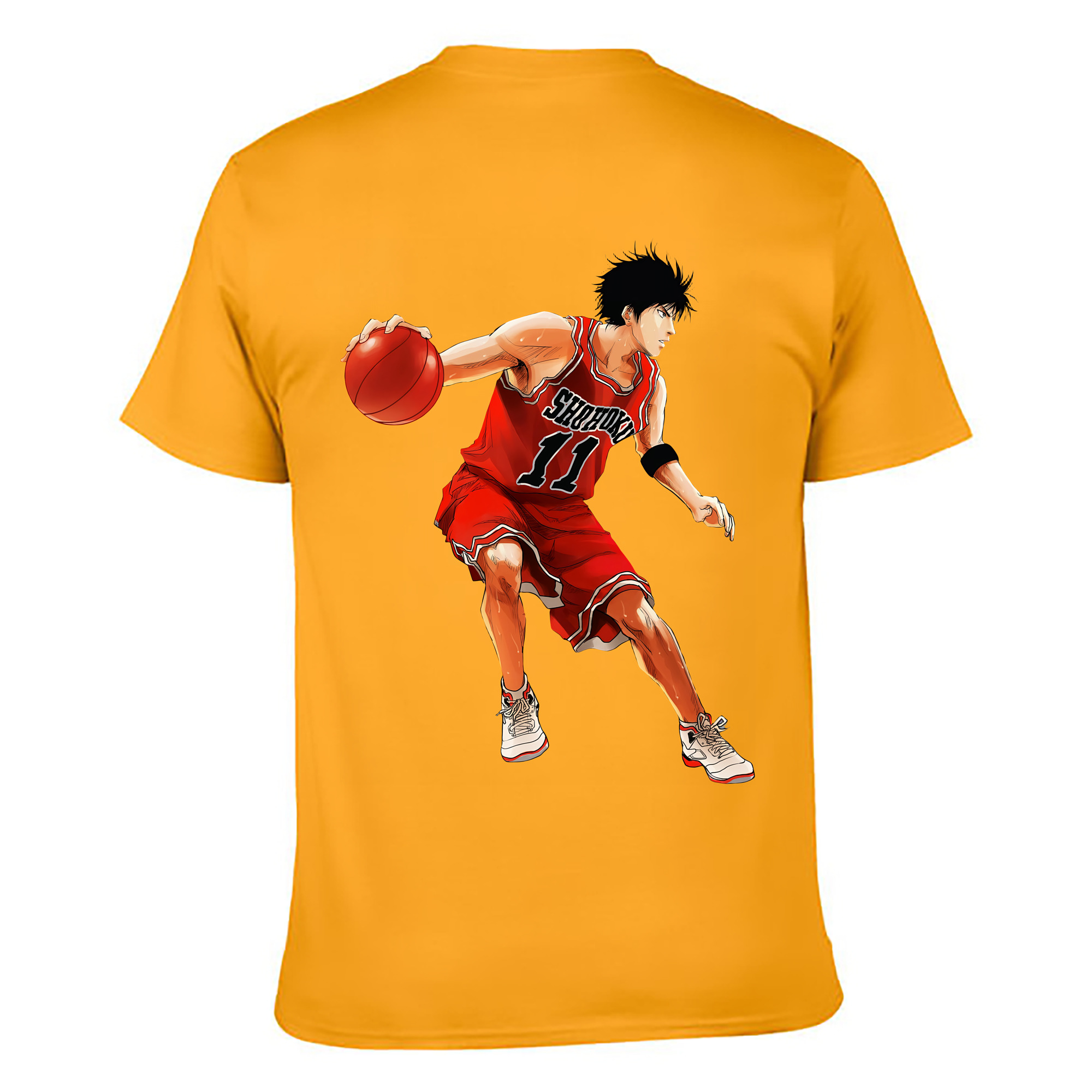 （画像用） SLAM DUNK／スラムダンク 綿100％ メンズ半袖Tシャツ（バックプリント） 通気性