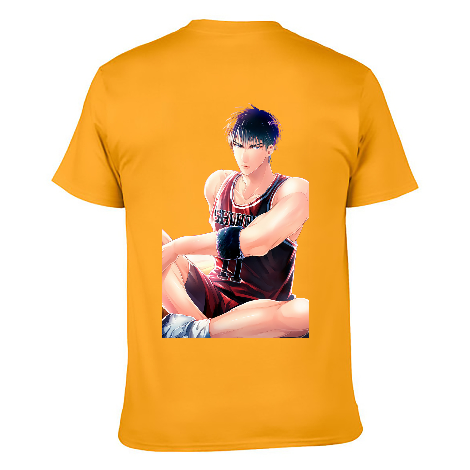 （画像用） SLAM DUNK／スラムダンク 綿100％ メンズ半袖Tシャツ（バックプリント） 通気性