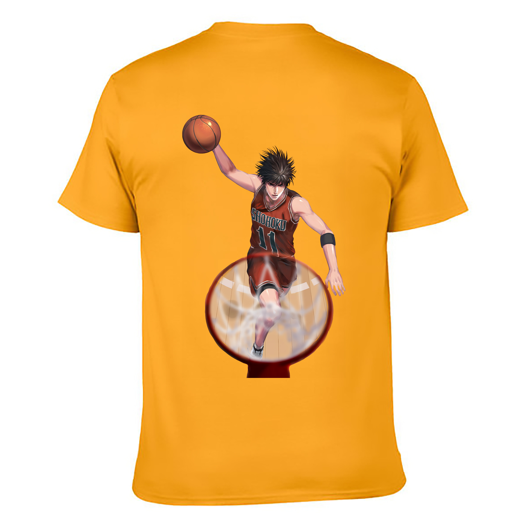 （画像用） SLAM DUNK／スラムダンク 綿100％ メンズ半袖Tシャツ（バックプリント） 通気性