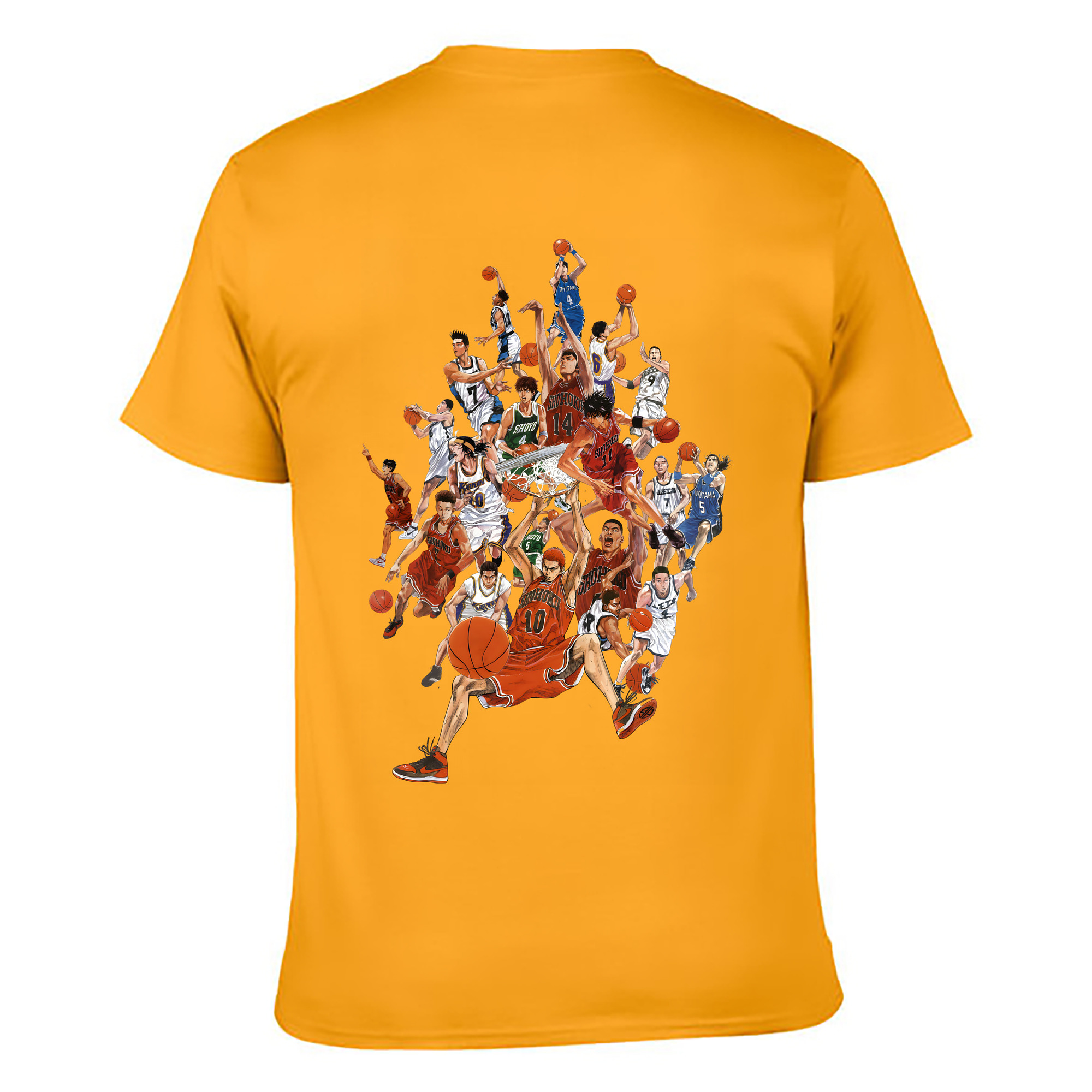 （画像用） SLAM DUNK／スラムダンク 綿100％ メンズ半袖Tシャツ（バックプリント） 通気性