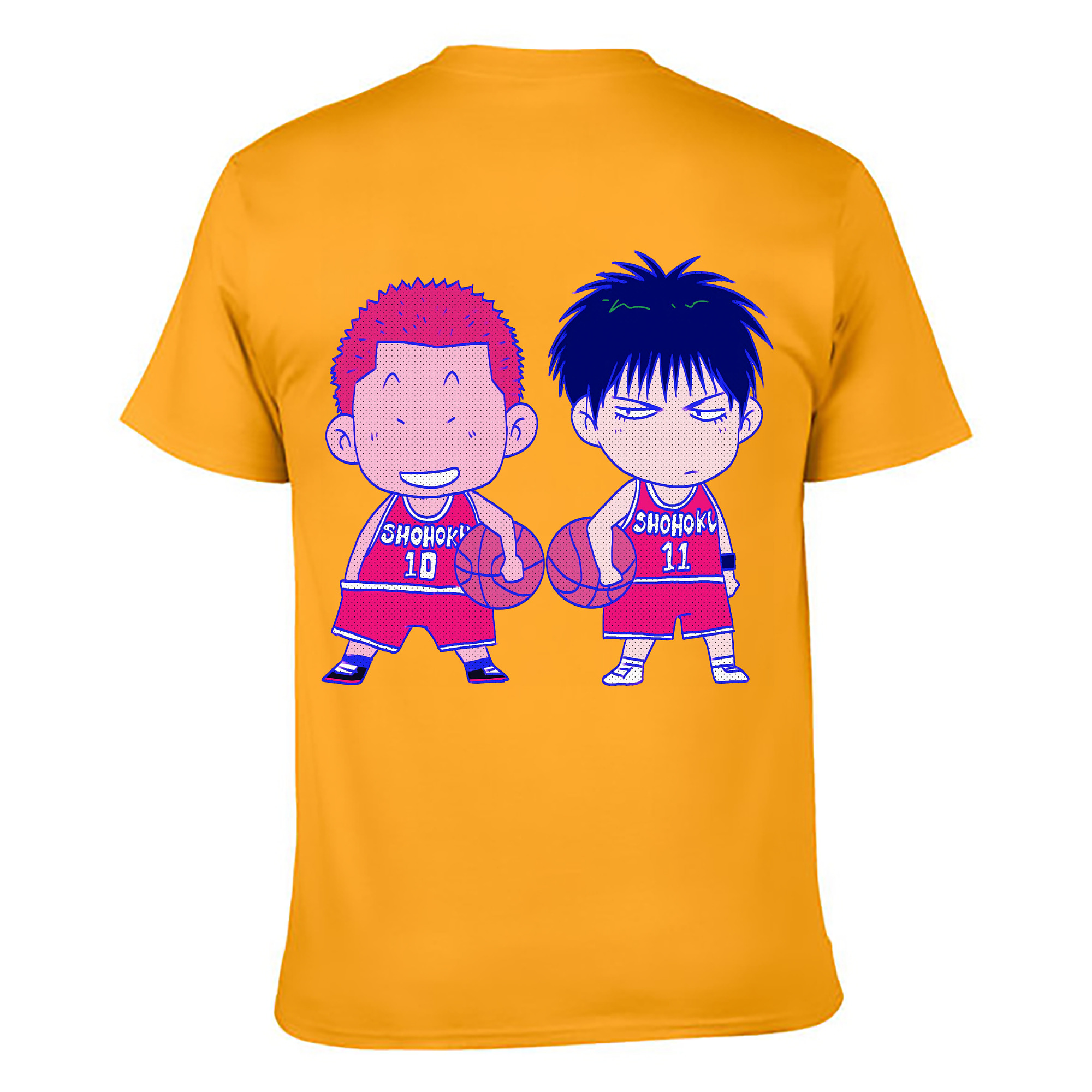 （画像用） SLAM DUNK／スラムダンク 綿100％ メンズ半袖Tシャツ（バックプリント） 通気性