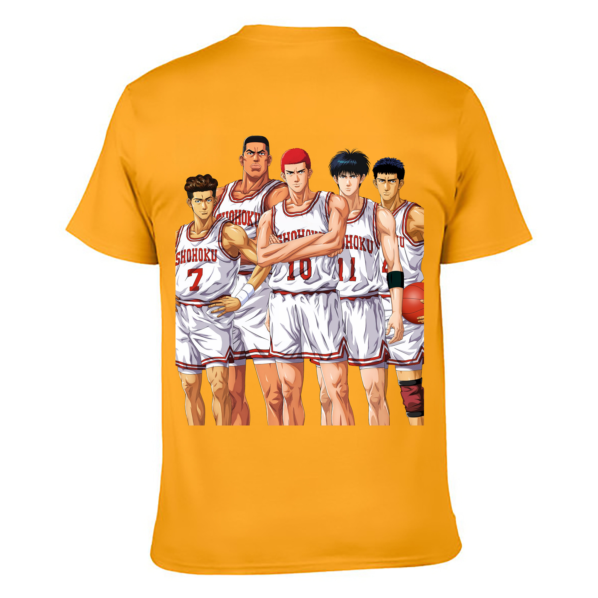（画像用） SLAM DUNK／スラムダンク 綿100％ メンズ半袖Tシャツ（バックプリント） 通気性