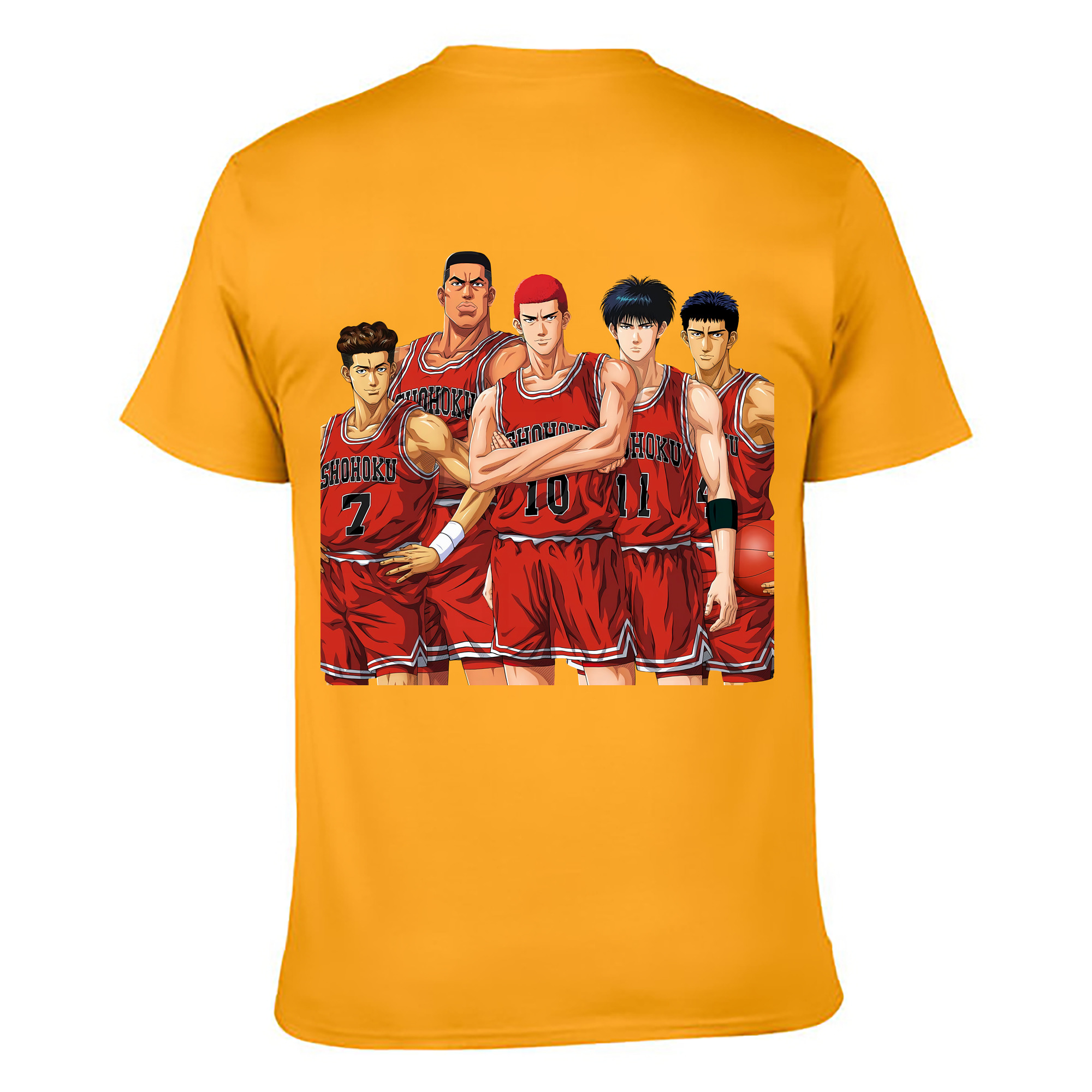 （画像用） SLAM DUNK／スラムダンク 綿100％ メンズ半袖Tシャツ（バックプリント） 通気性