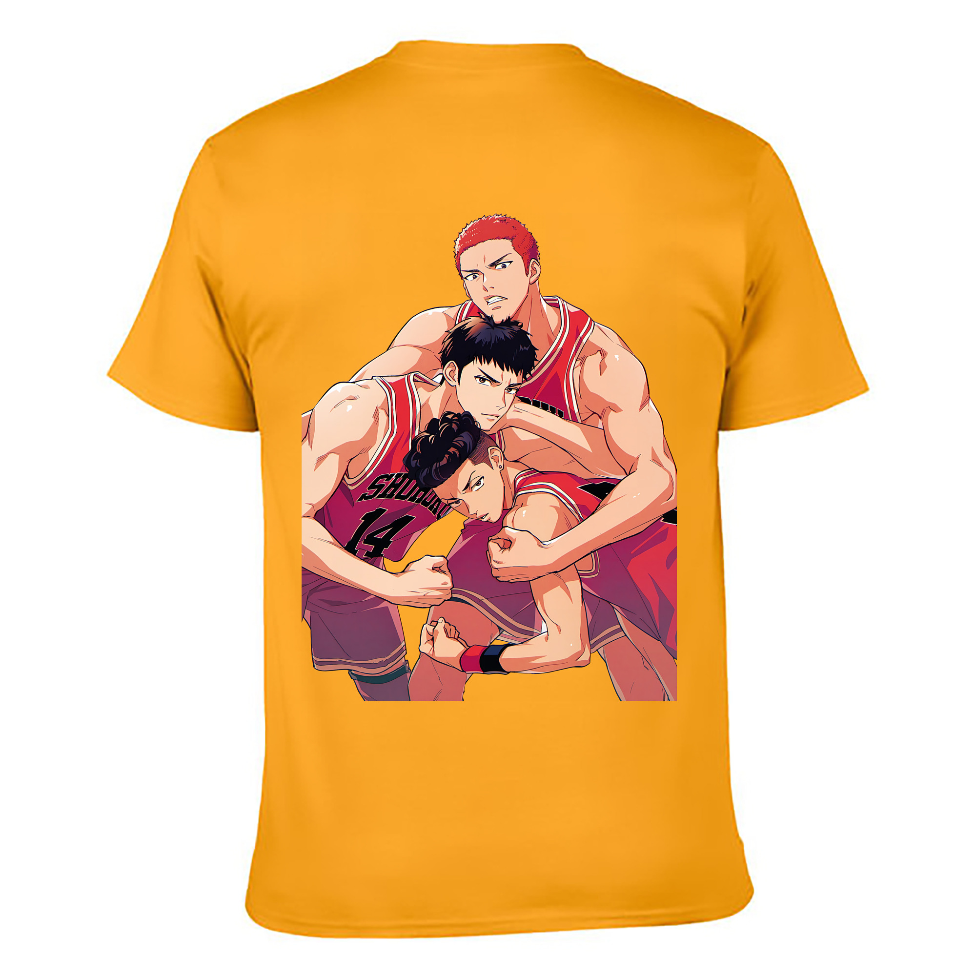 （画像用） SLAM DUNK／スラムダンク 綿100％ メンズ半袖Tシャツ（バックプリント） 通気性