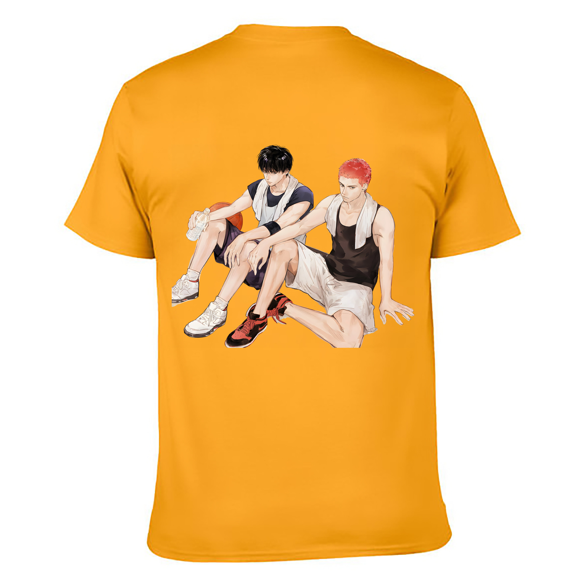 （画像用） SLAM DUNK／スラムダンク 綿100％ メンズ半袖Tシャツ（バックプリント） 通気性