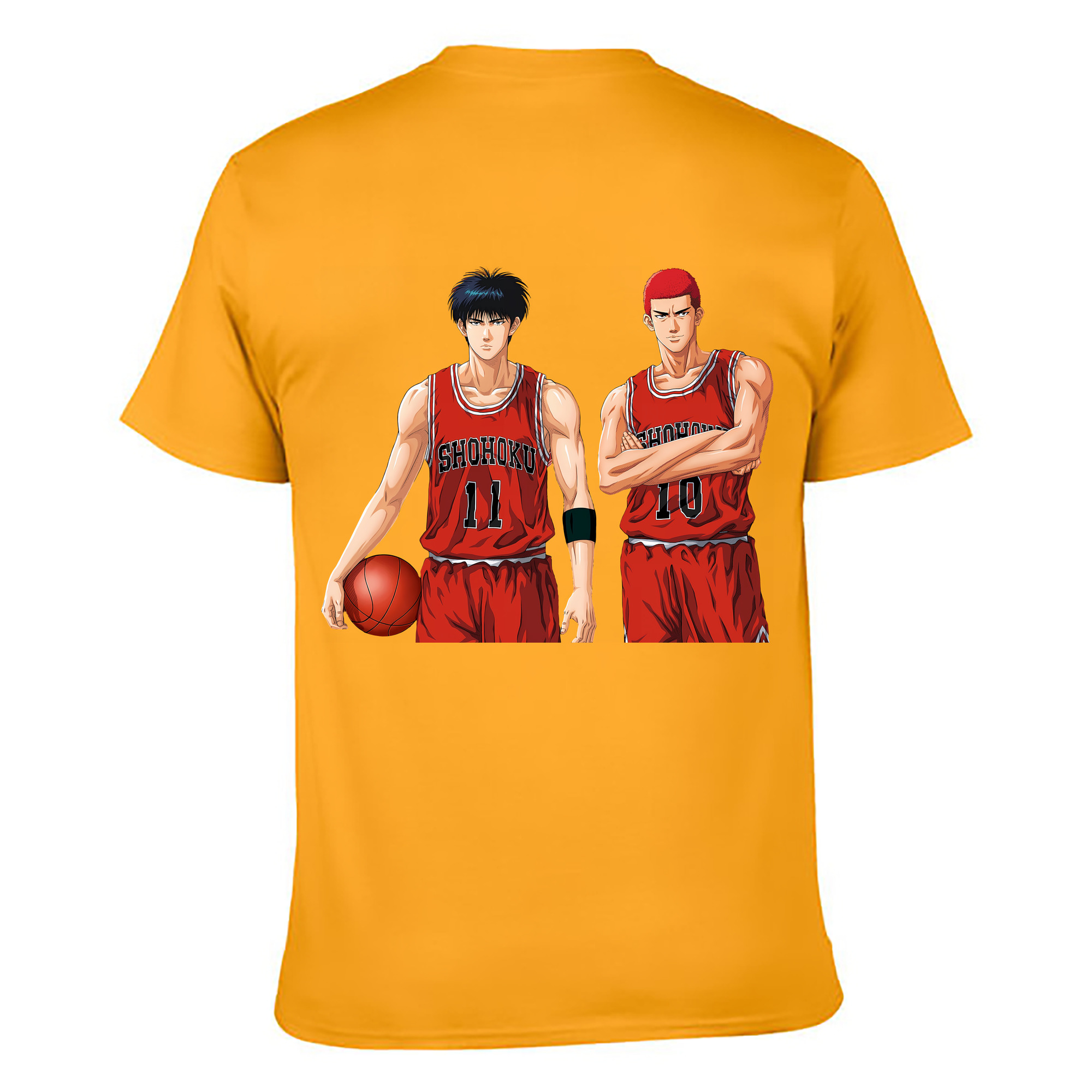 （画像用） SLAM DUNK／スラムダンク 綿100％ メンズ半袖Tシャツ（バックプリント） 通気性