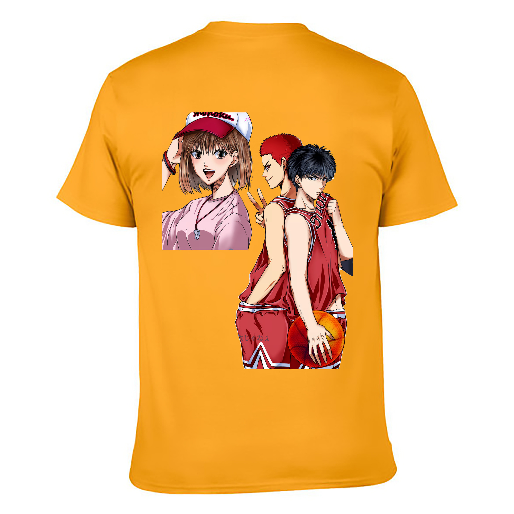 （画像用） SLAM DUNK／スラムダンク 綿100％ メンズ半袖Tシャツ（バックプリント） 通気性
