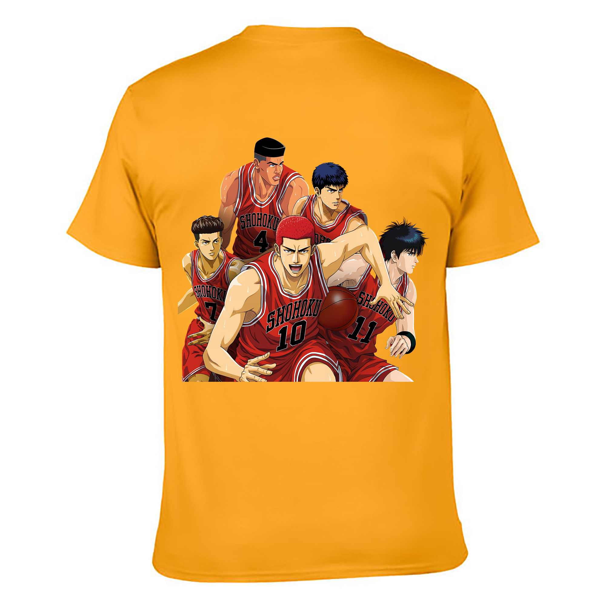 （画像用） SLAM DUNK／スラムダンク 綿100％ メンズ半袖Tシャツ（バックプリント） 通気性