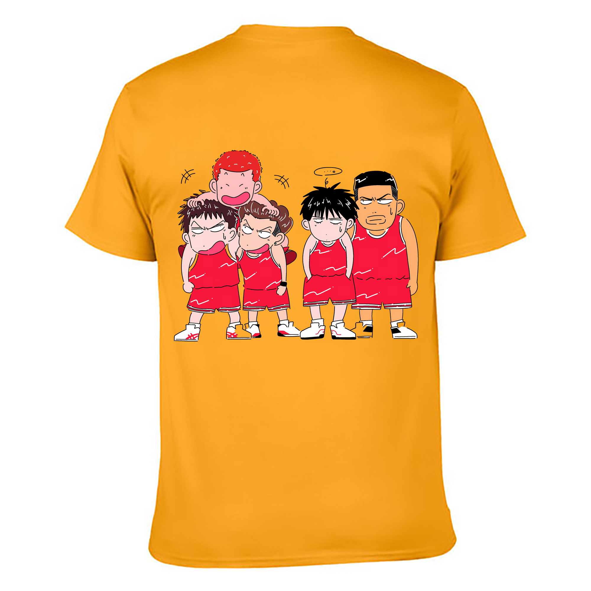 （画像用） SLAM DUNK／スラムダンク 綿100％ メンズ半袖Tシャツ（バックプリント） 通気性