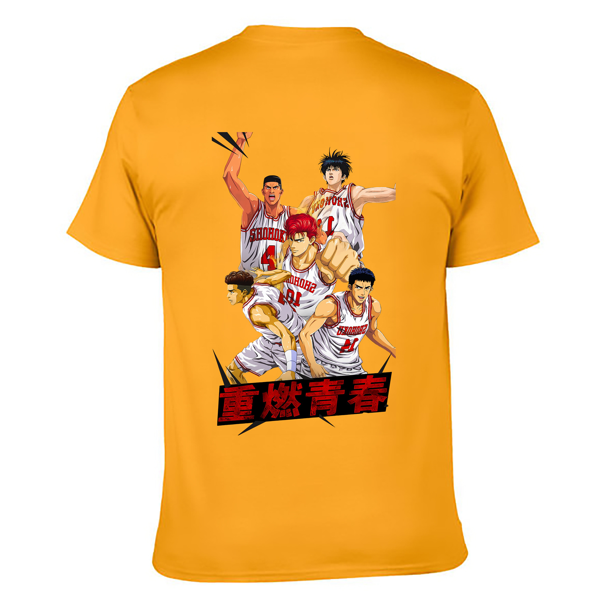 （画像用） SLAM DUNK／スラムダンク 綿100％ メンズ半袖Tシャツ（バックプリント） 通気性