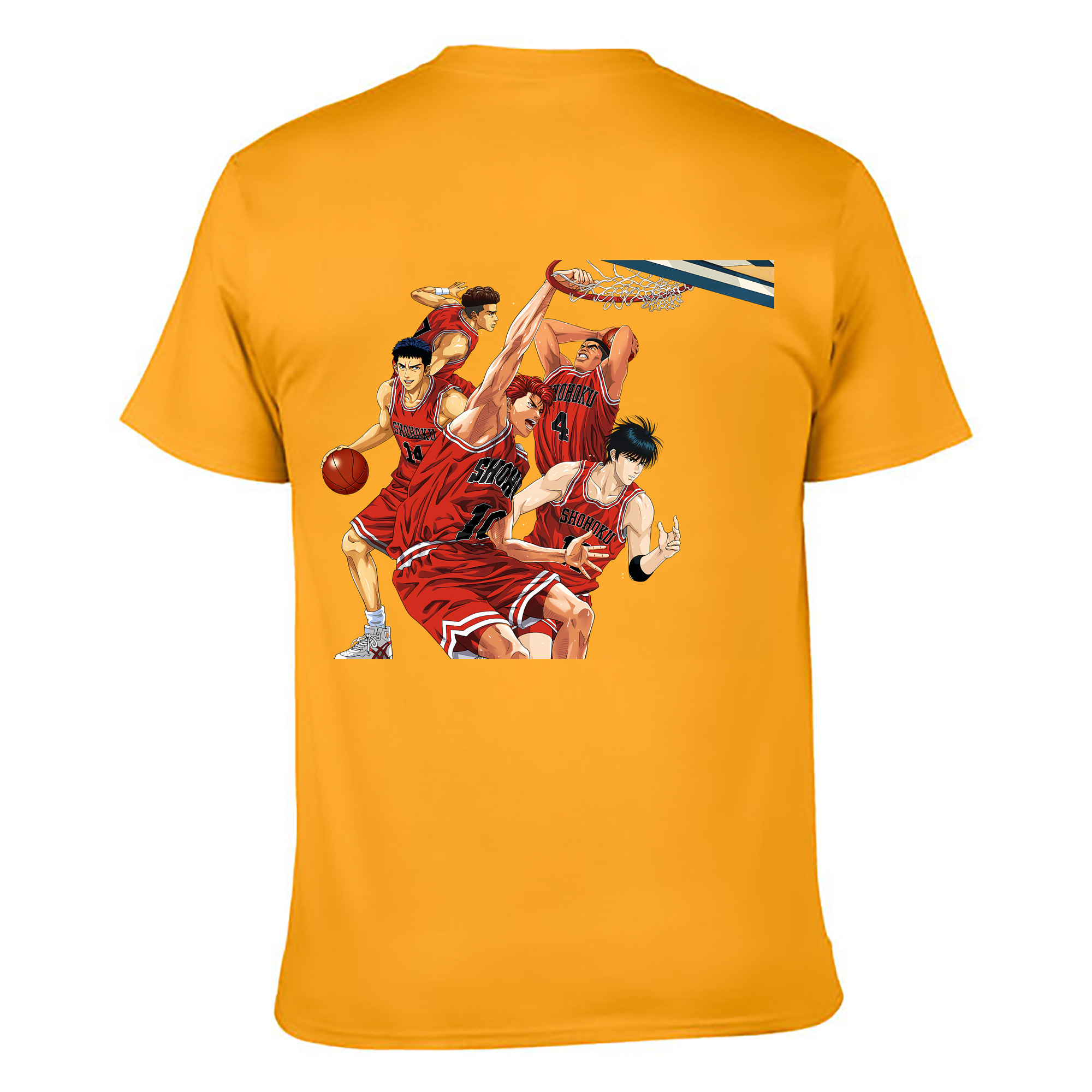 （画像用） SLAM DUNK／スラムダンク 綿100％ メンズ半袖Tシャツ（バックプリント） 通気性
