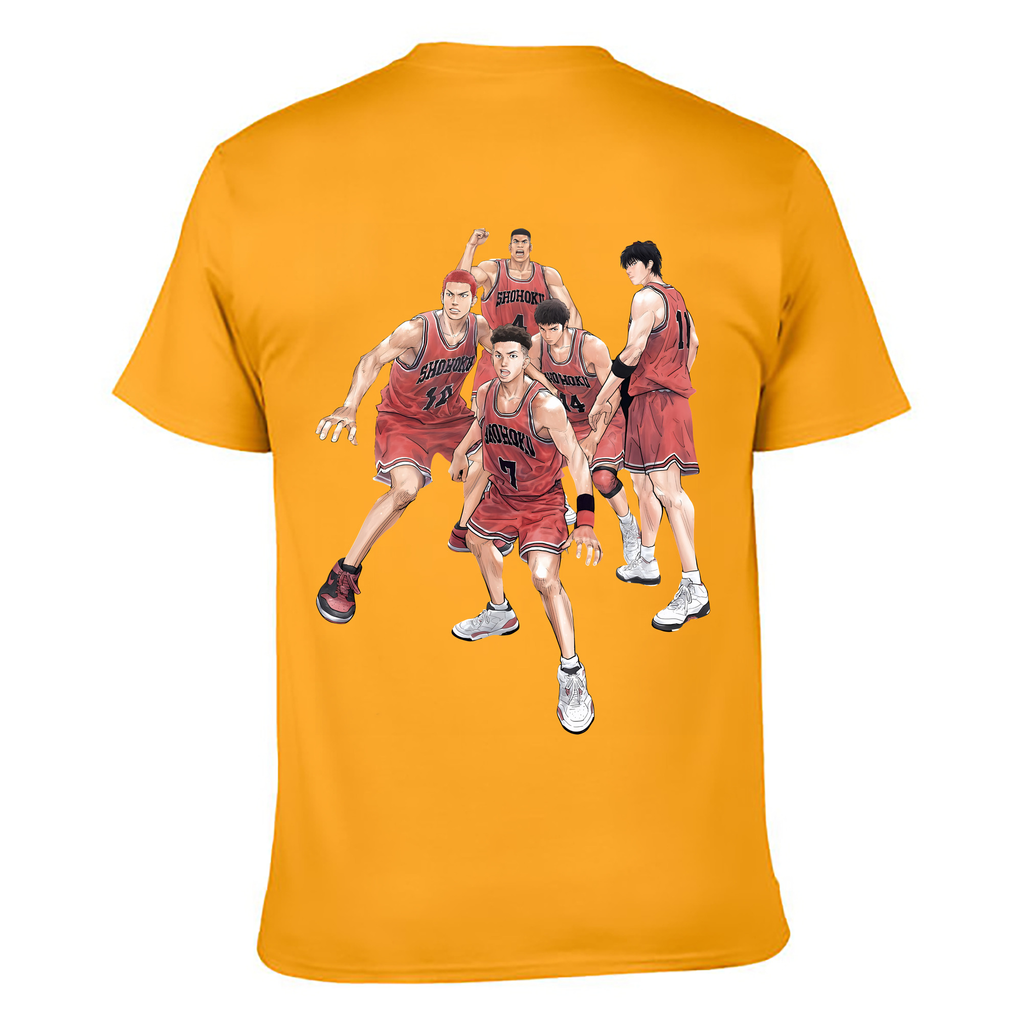 （画像用） SLAM DUNK／スラムダンク 綿100％ メンズ半袖Tシャツ（バックプリント） 通気性