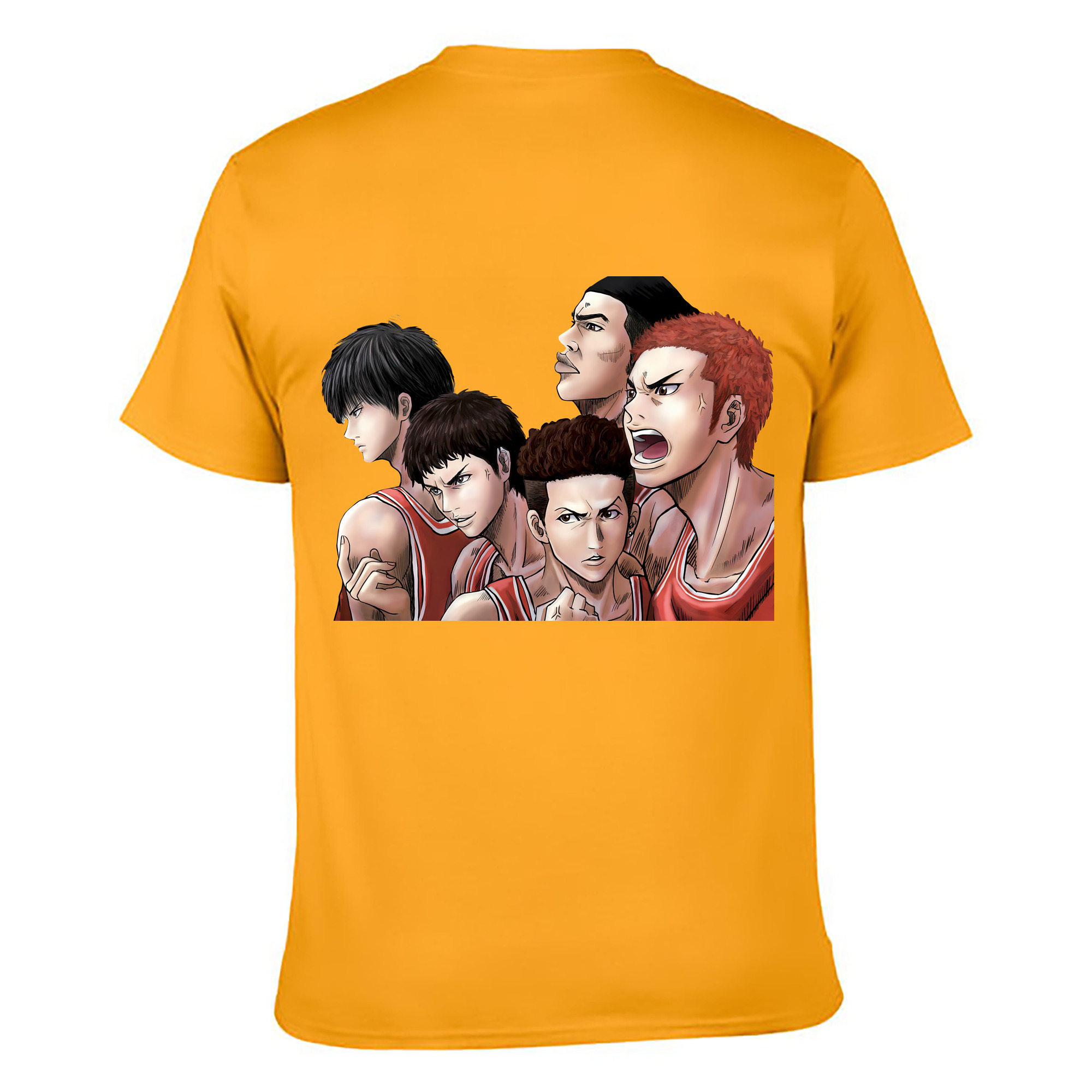 （画像用） SLAM DUNK／スラムダンク 綿100％ メンズ半袖Tシャツ（バックプリント） 通気性