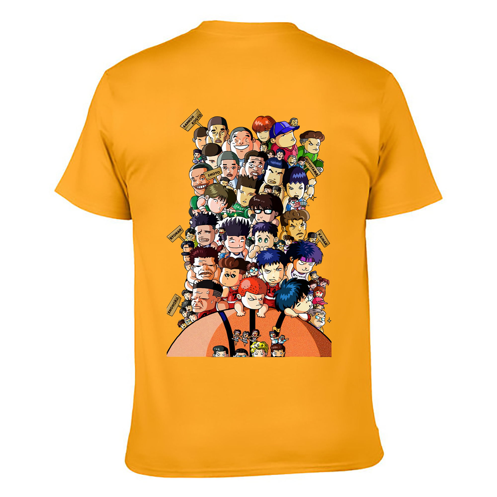 （画像用） SLAM DUNK／スラムダンク 綿100％ メンズ半袖Tシャツ（バックプリント） 通気性