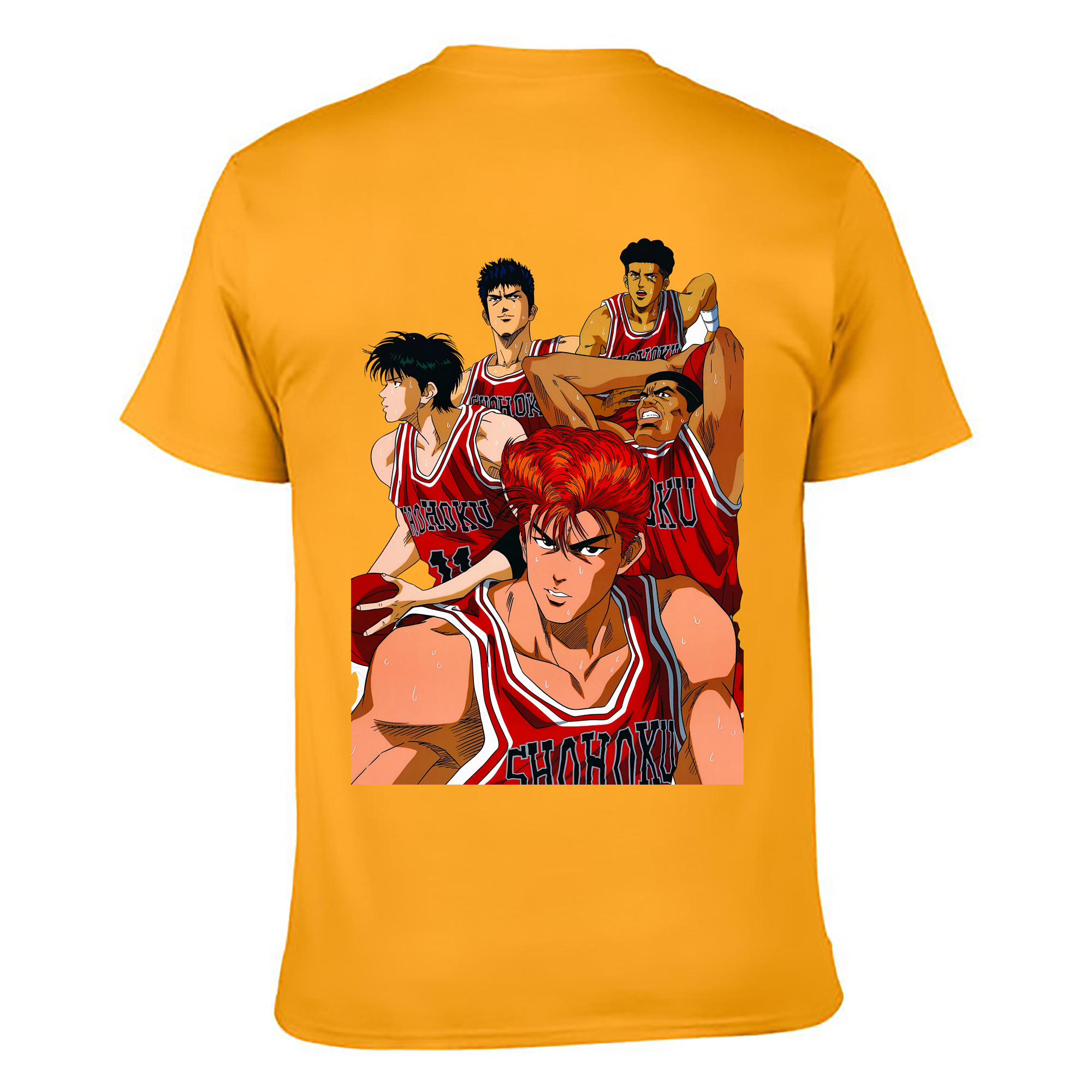 （画像用） SLAM DUNK／スラムダンク 綿100％ メンズ半袖Tシャツ（バックプリント） 通気性
