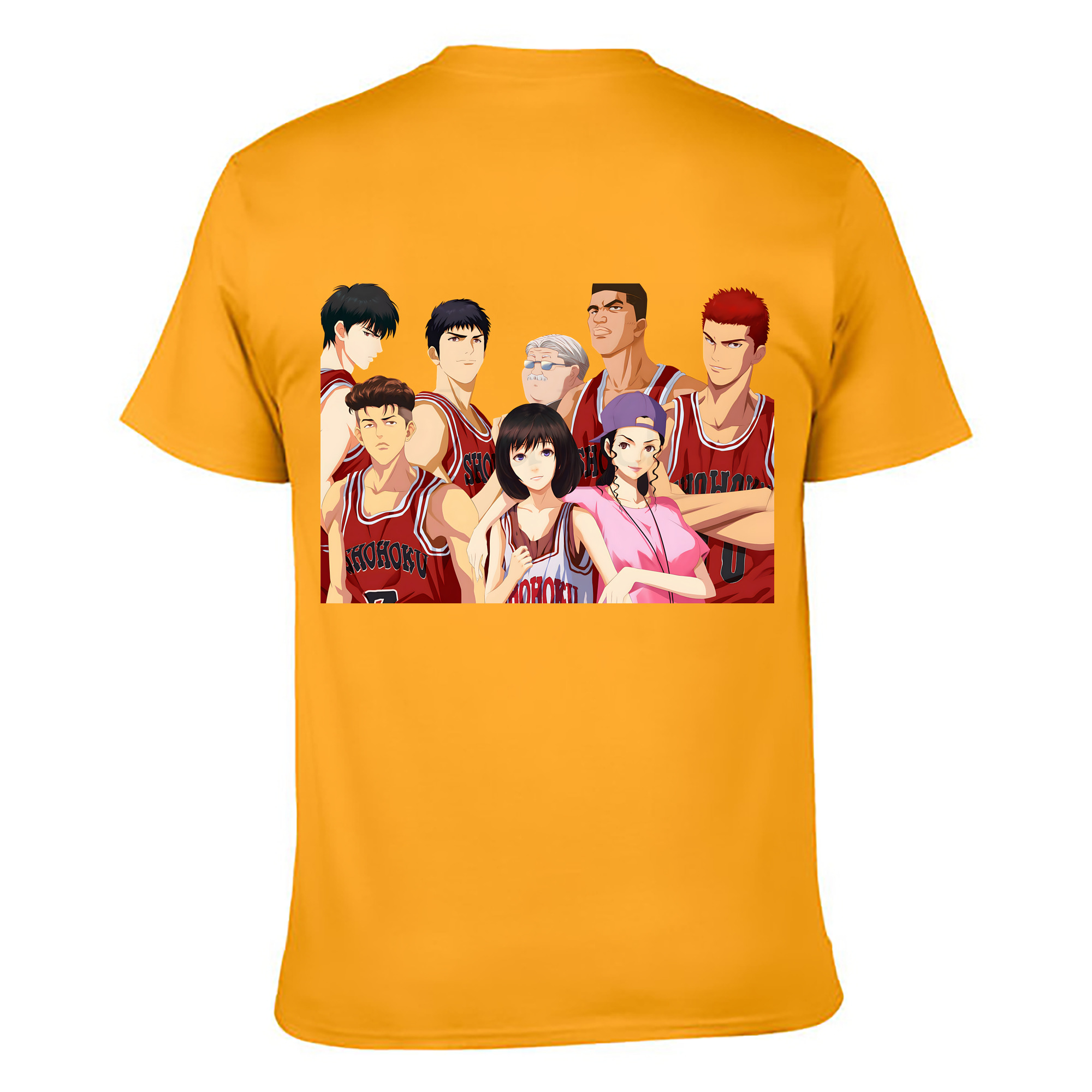 （画像用） SLAM DUNK／スラムダンク 綿100％ メンズ半袖Tシャツ（バックプリント） 通気性