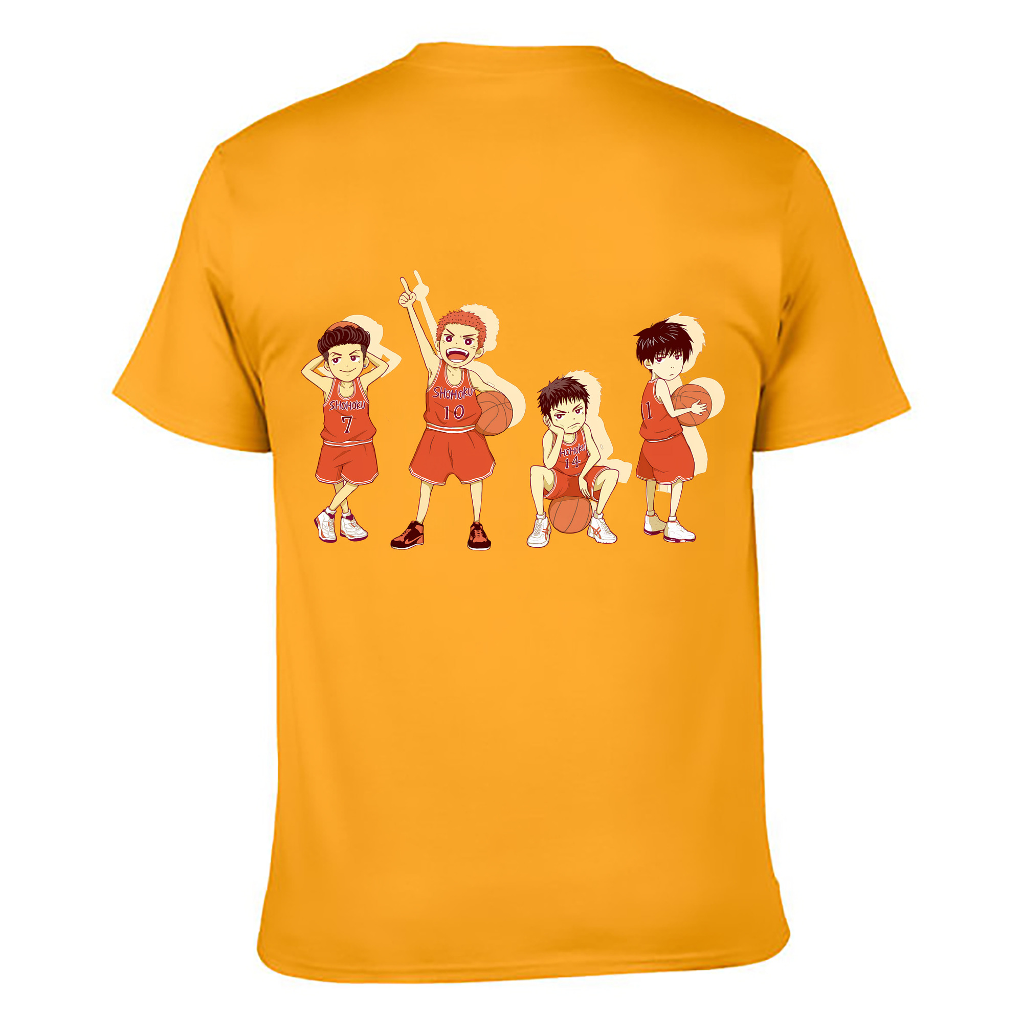 （画像用） SLAM DUNK／スラムダンク 綿100％ メンズ半袖Tシャツ（バックプリント） 通気性