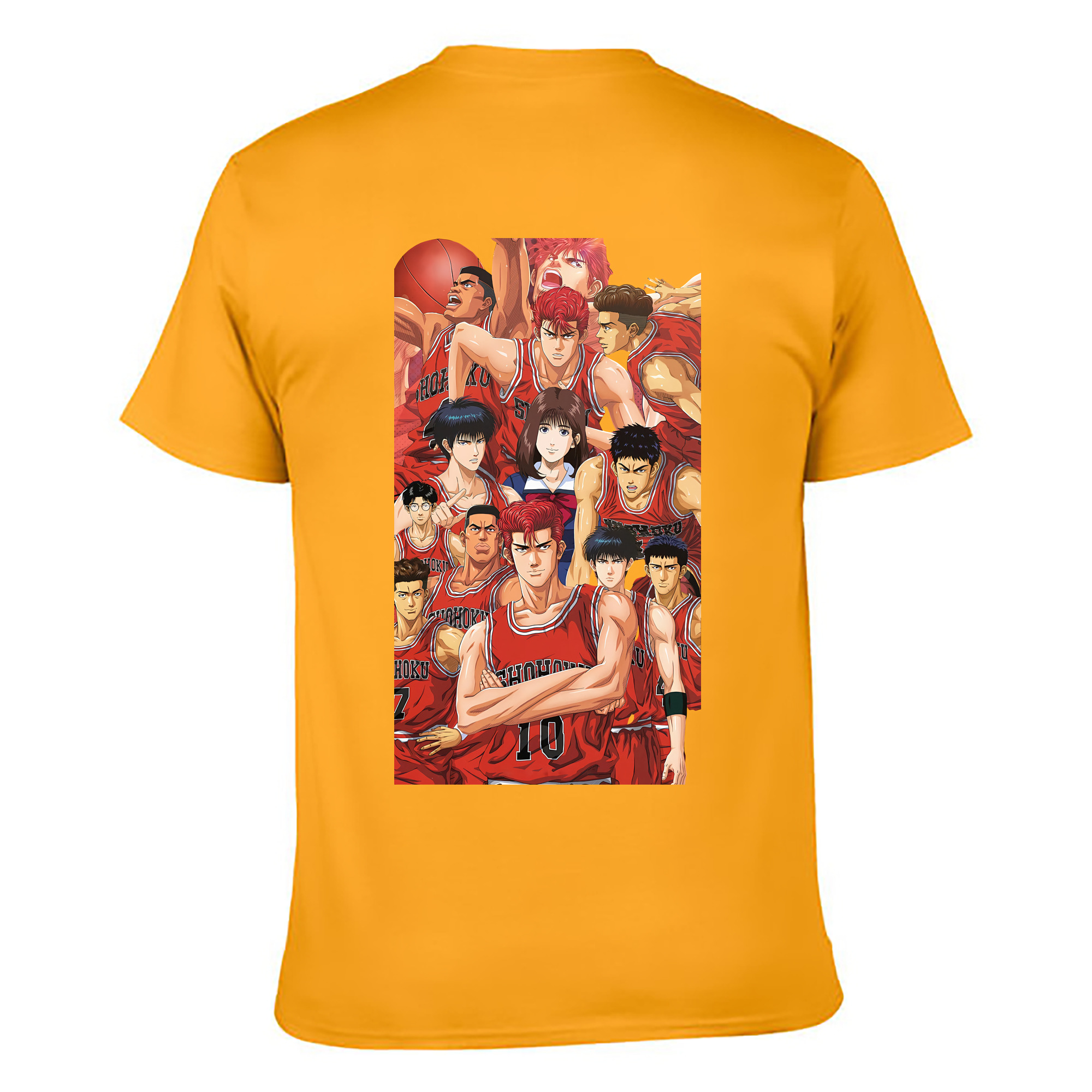 （画像用） SLAM DUNK／スラムダンク 綿100％ メンズ半袖Tシャツ（バックプリント） 通気性
