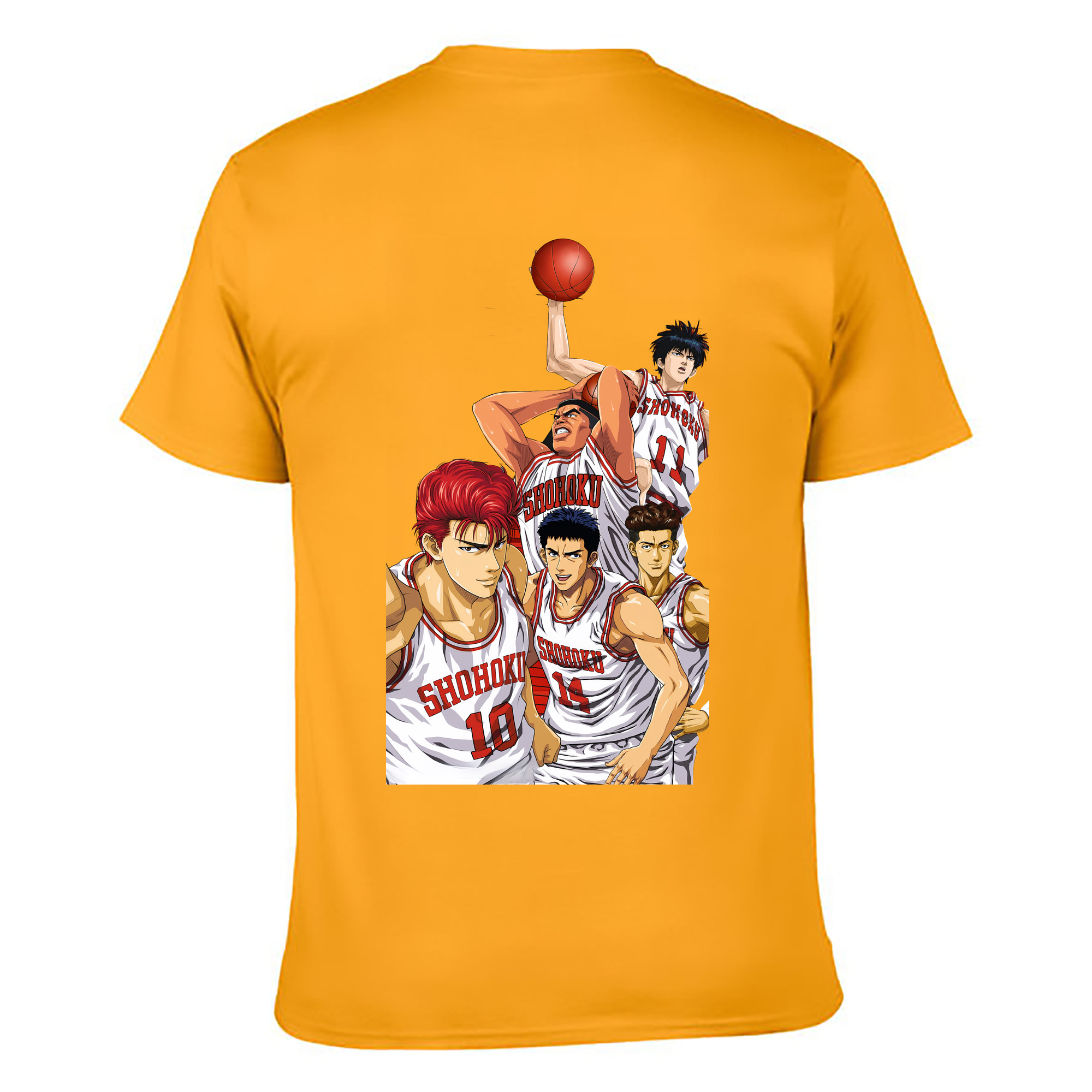 （画像用） SLAM DUNK／スラムダンク 綿100％ メンズ半袖Tシャツ（バックプリント） 通気性