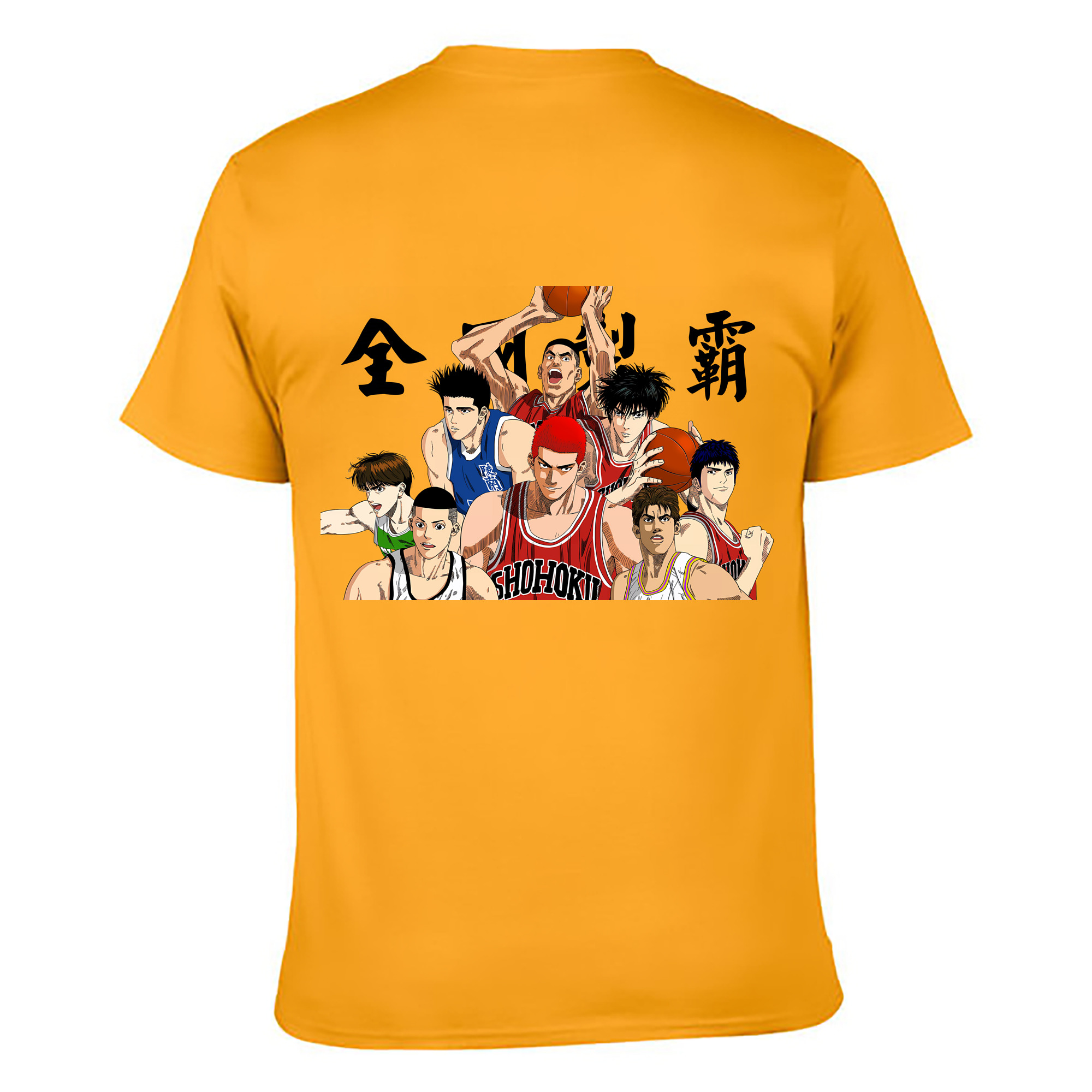 （画像用） SLAM DUNK／スラムダンク 綿100％ メンズ半袖Tシャツ（バックプリント） 通気性